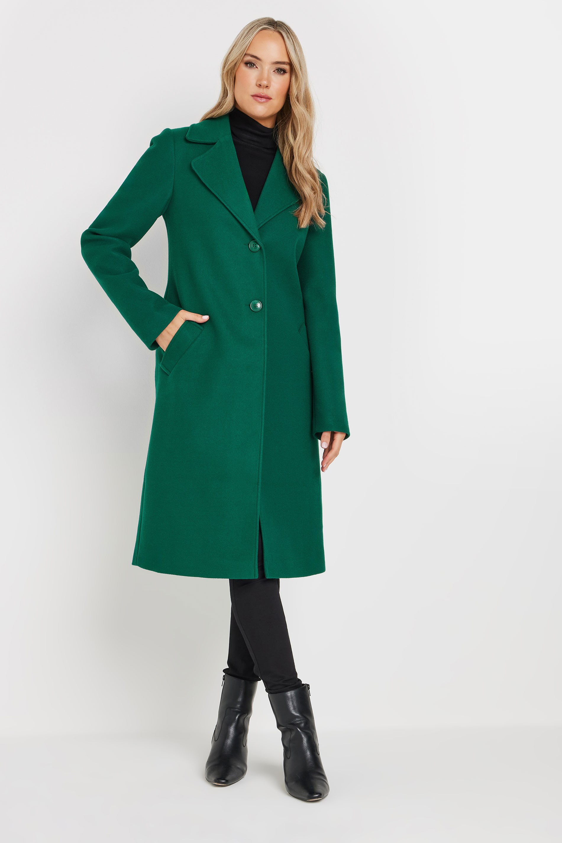 LTS Tall Green Single Breasted Formal Coat | Long Tall Sally
