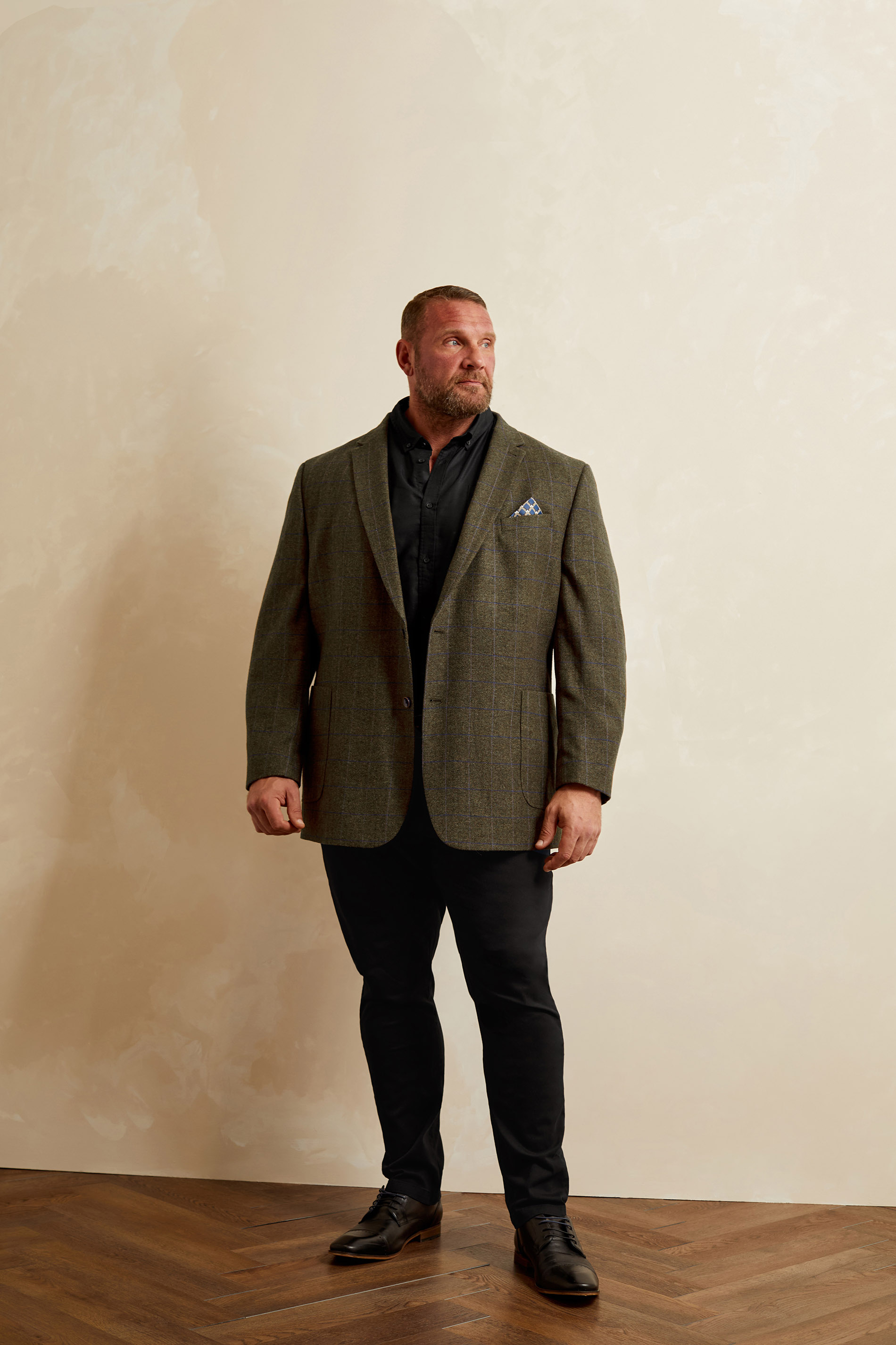 BadRhino Tailoring Big & Tall Brown Tweed Checked Suit Jacket | BadRhino 2
