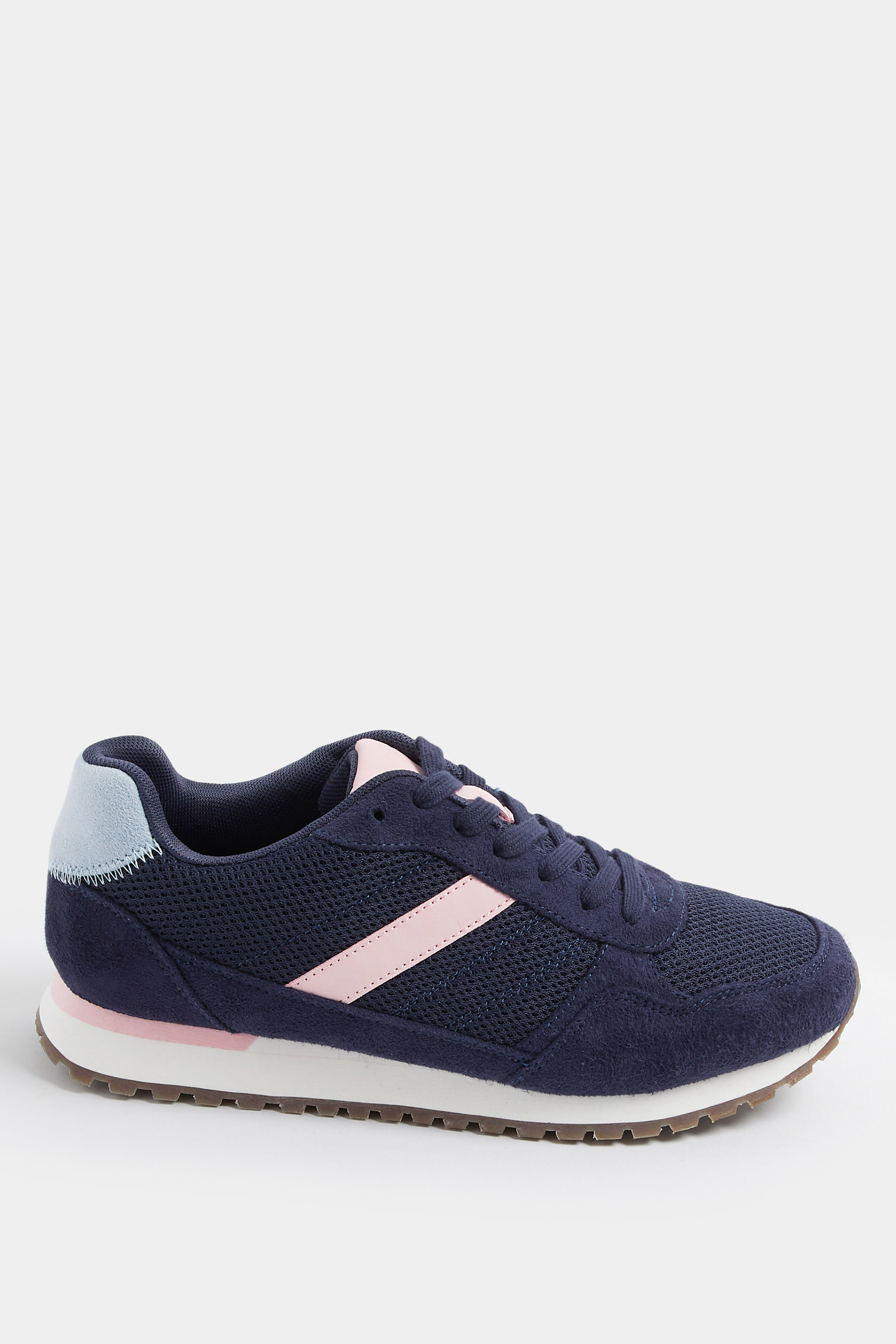 Navy Blue Colourblock Trainers In Extra Wide EEE Fit | Yours Clothing 4