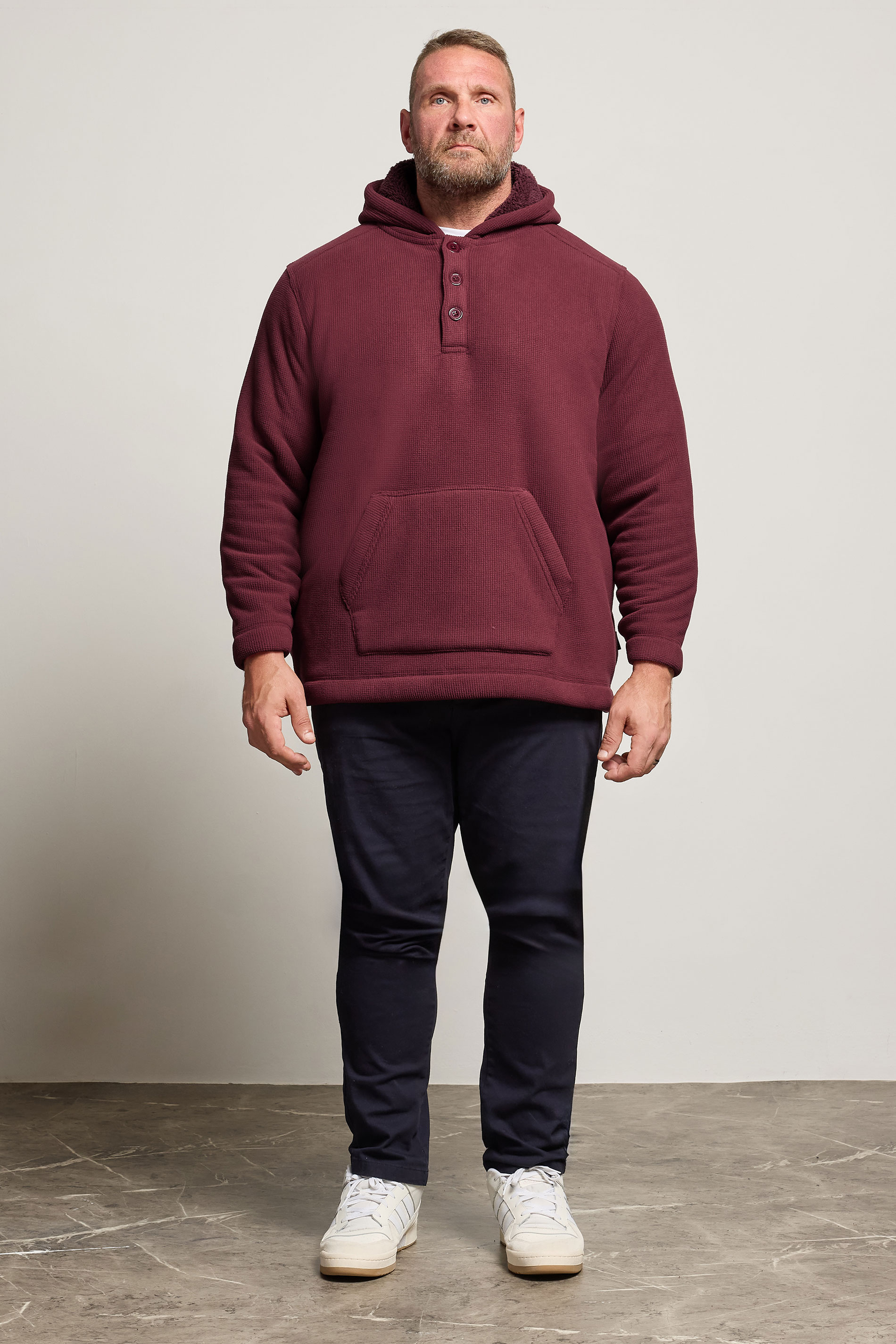 BadRhino Big & Tall Burgundy Borg Lined Fleece | BadRhino 2