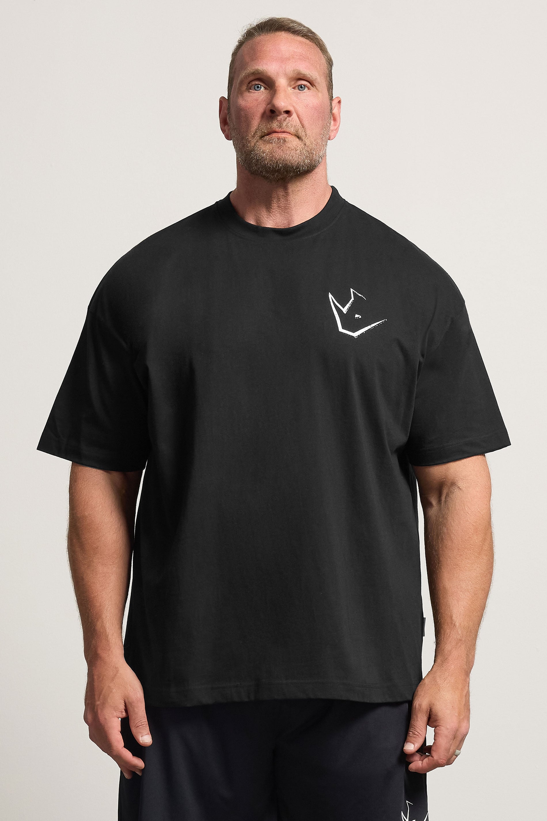 IronRhino Big & Tall Black Old English Logo T-Shirt | BadRhino 2