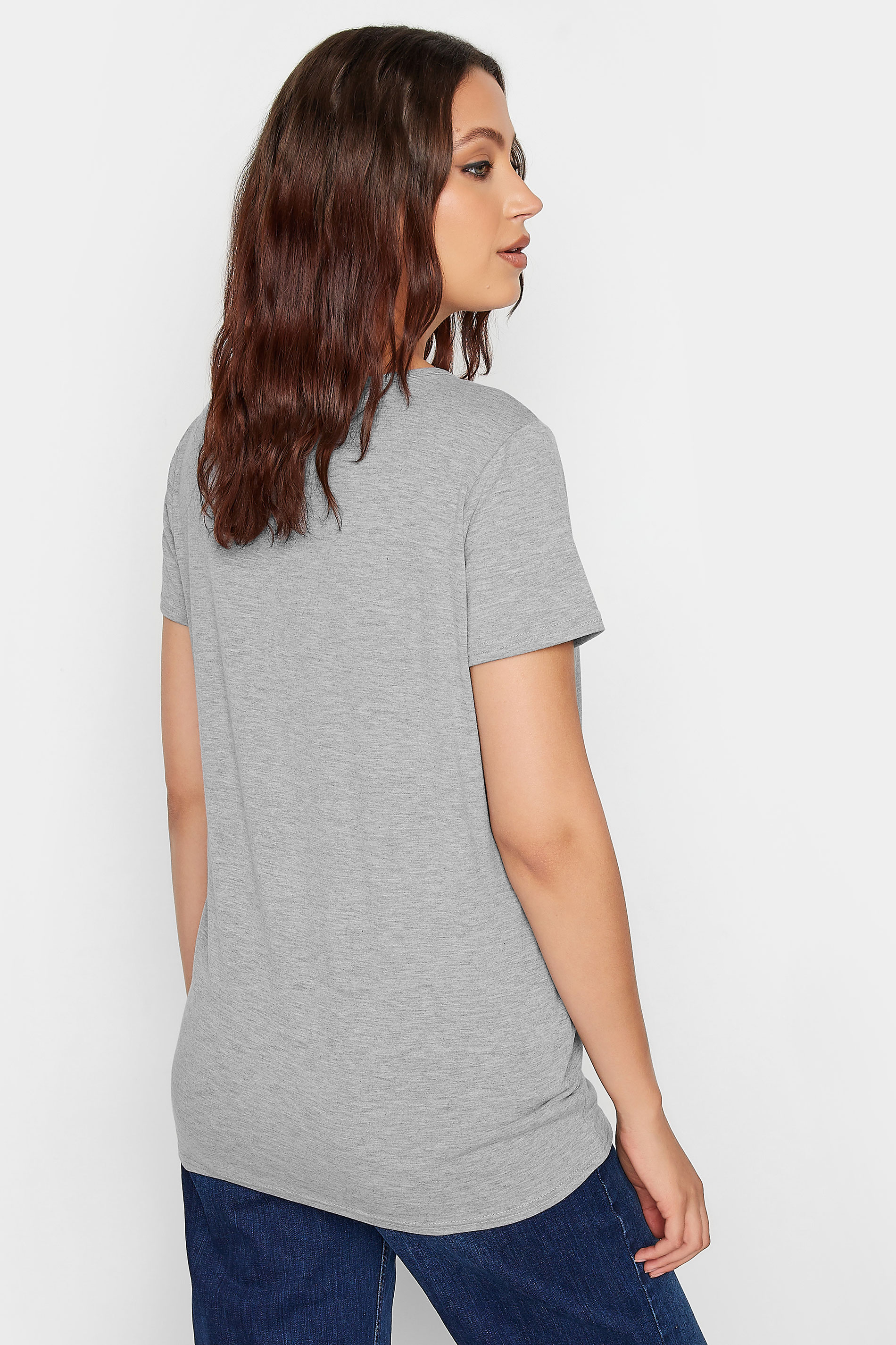LTS Tall Women's Light Grey V-Neck T-Shirt | Long Tall Sally 3