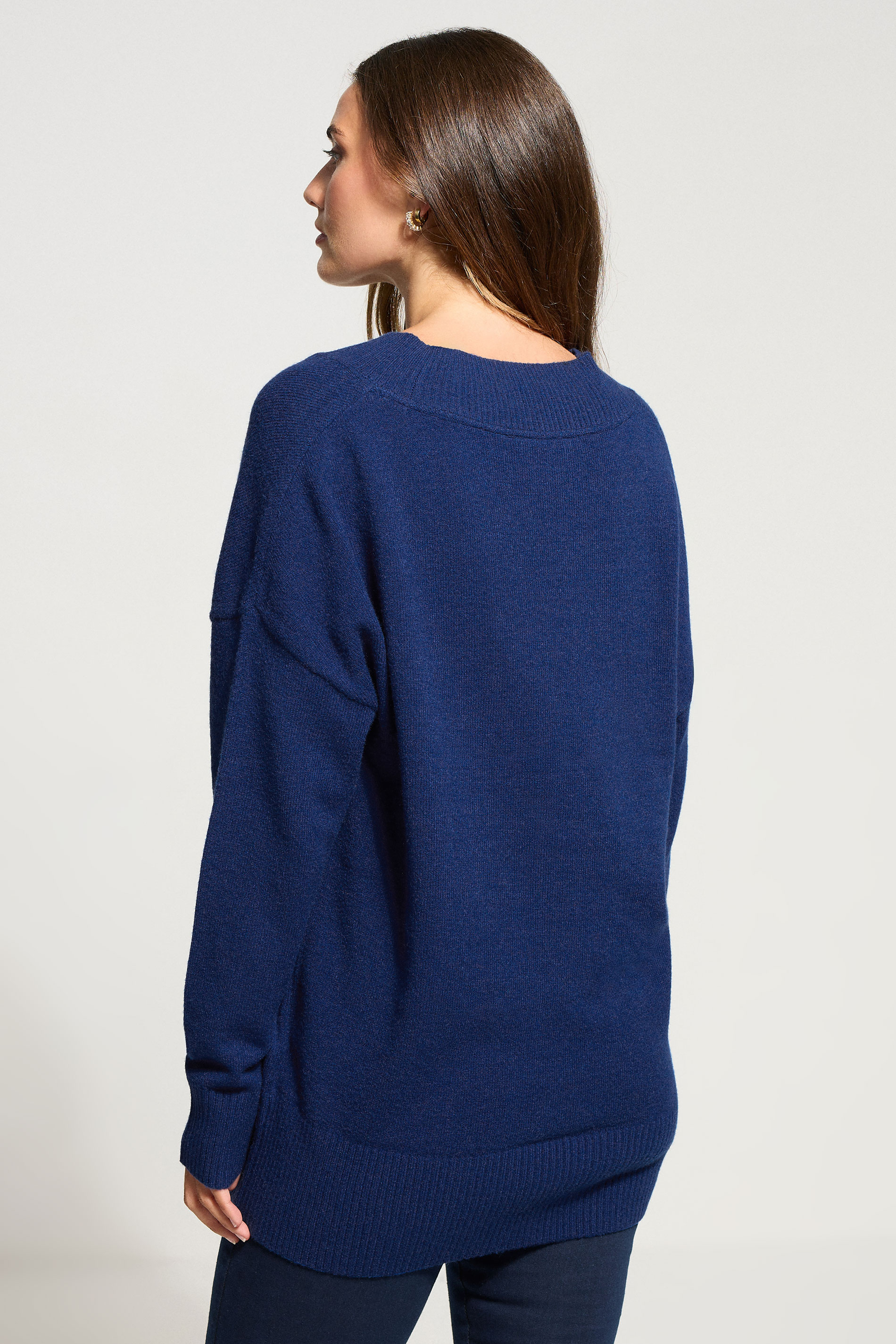 LTS Tall Cobalt Blue Wool V-Neck Jumper | Long Tall Sally 3