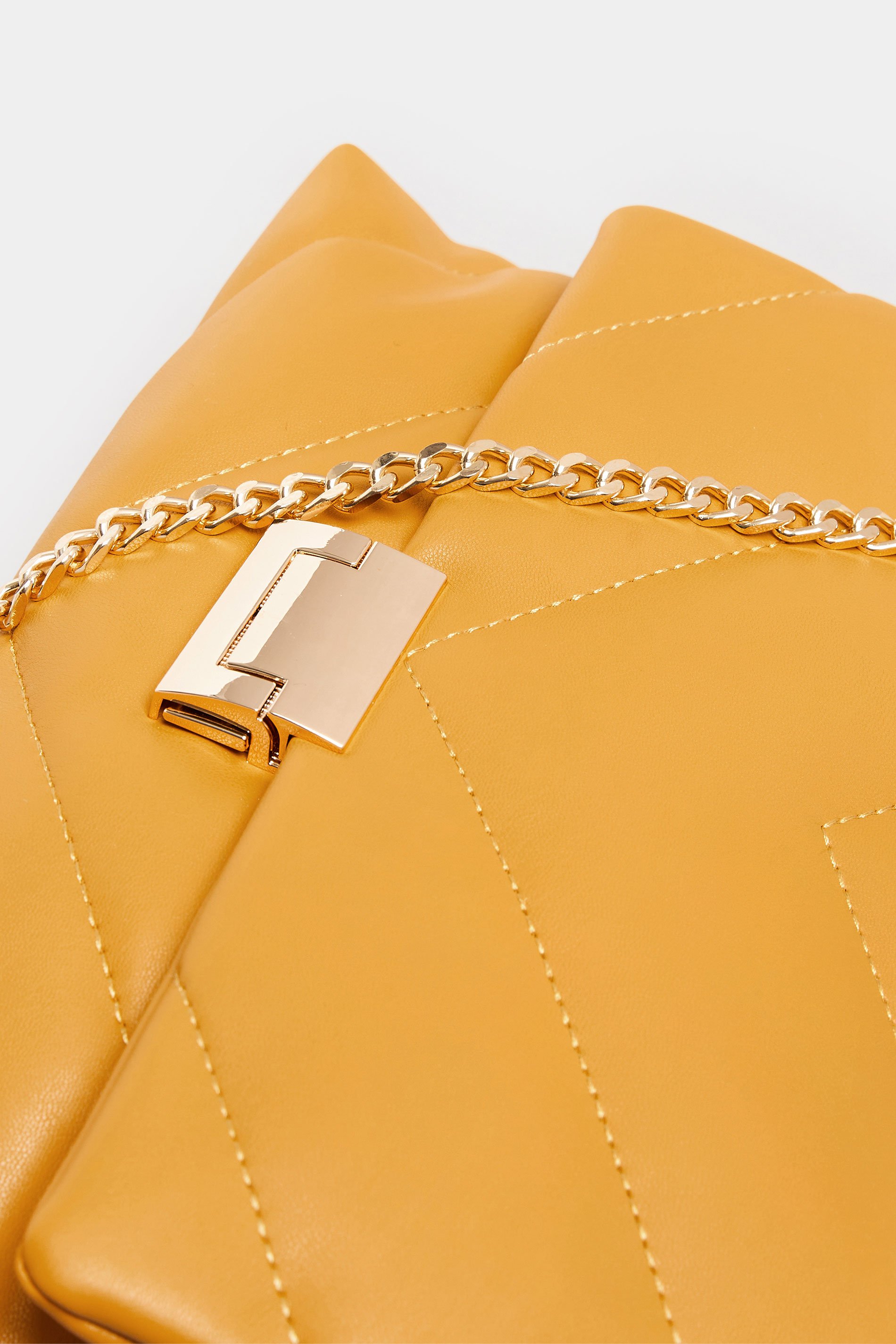 Camel Brown Faux Leather Quilted Shoulder Bag | Yours Clothing 6