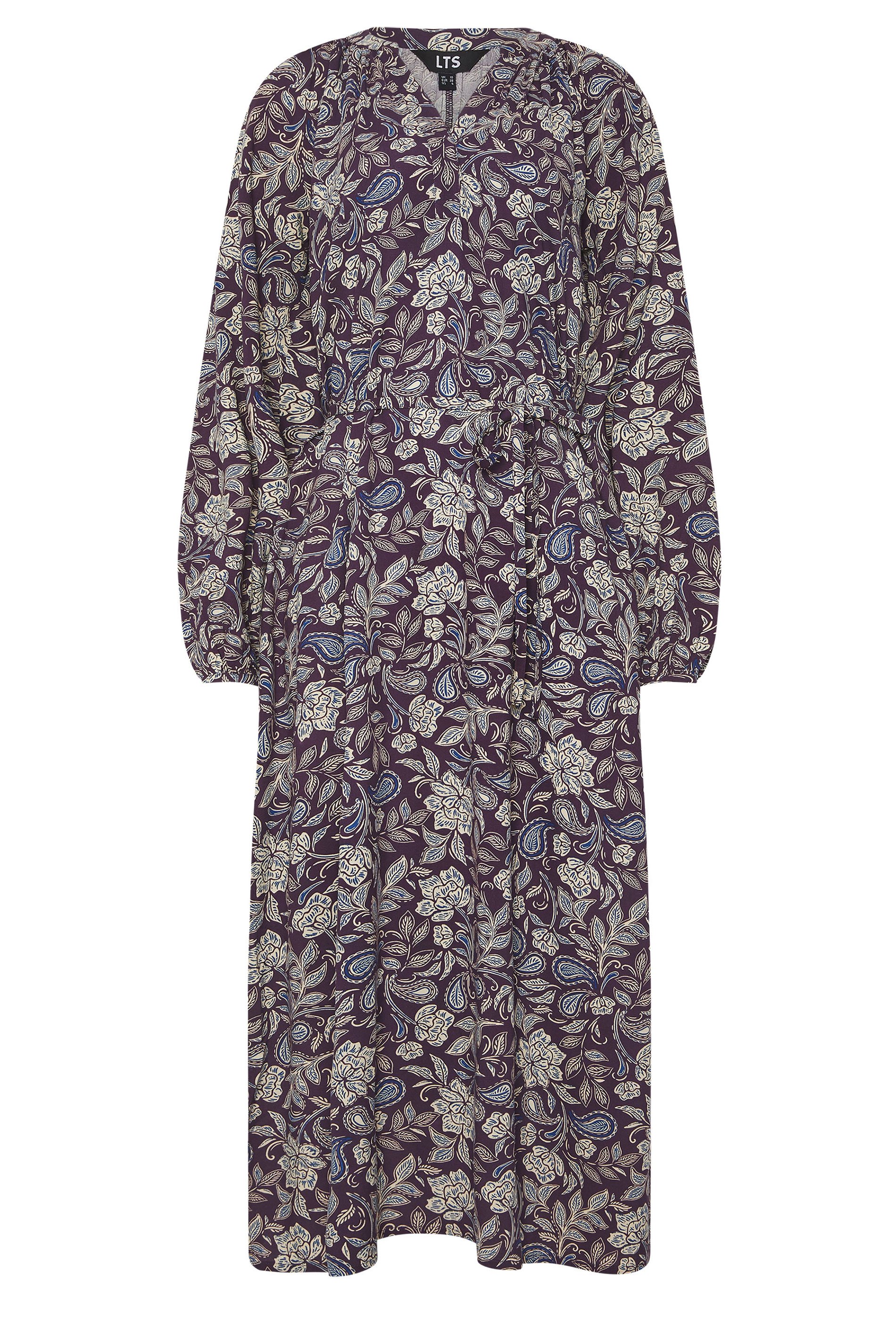 LTS Tall Purple Floral Midaxi Dress | Long Tall Sally 1