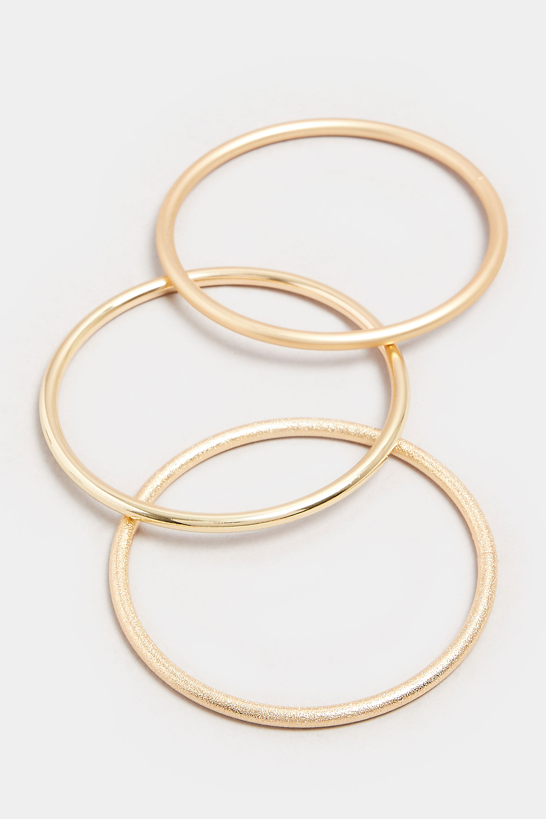3 PACK Gold Tone Bangle Set | Yours Clothing 2