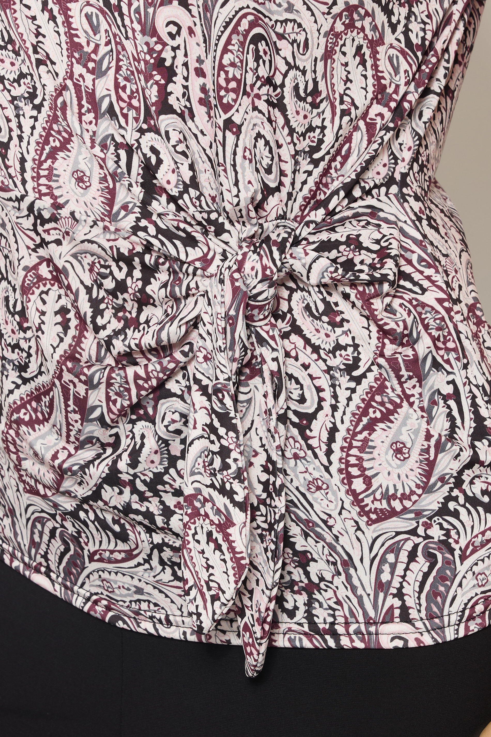 LTS Tall Black Paisley Side Tie Top | Long Tall Sally 5