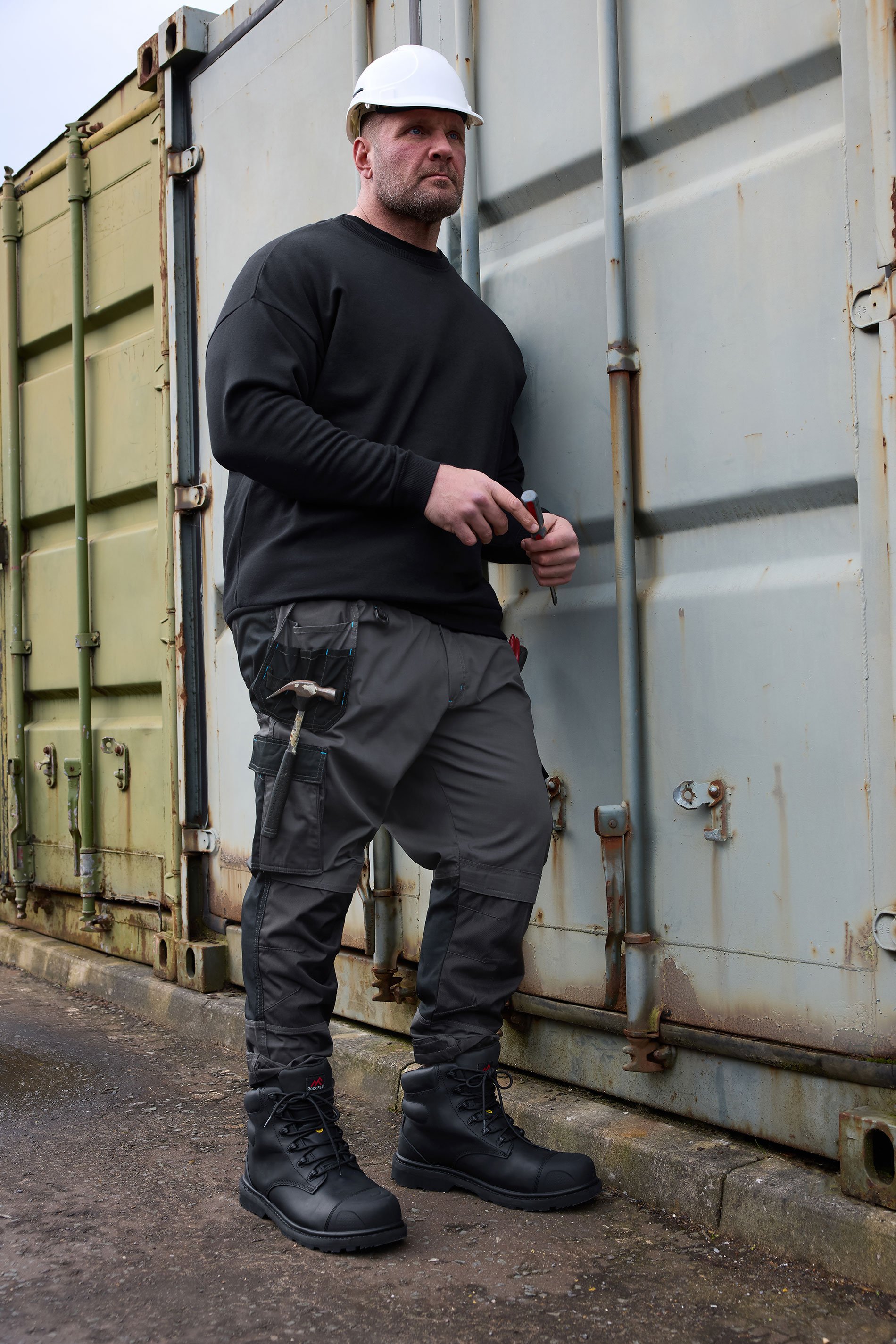 BadRhino Big & Tall Black Workwear Cargo Trousers | BadRhino 1