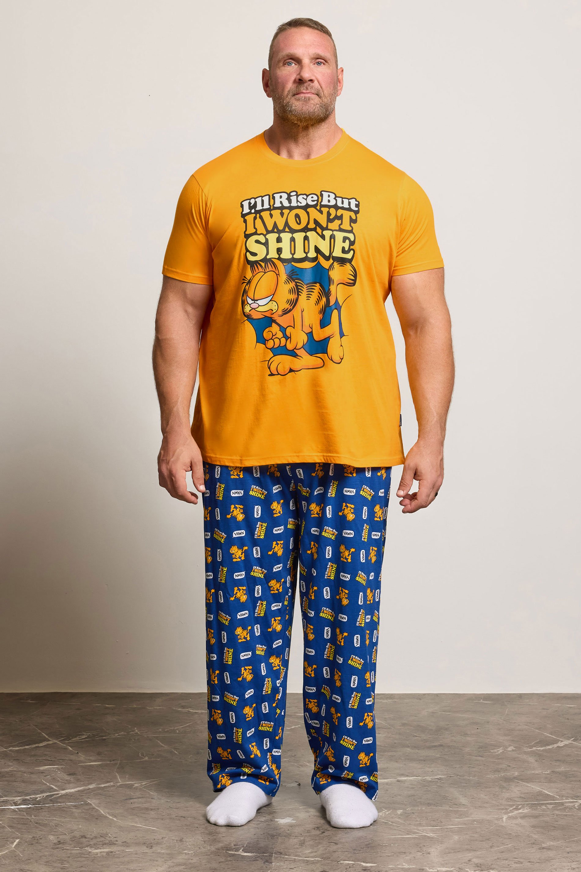 BadRhino Orange & Navy Blue Garfield Pyjama Set | BadRhino 1