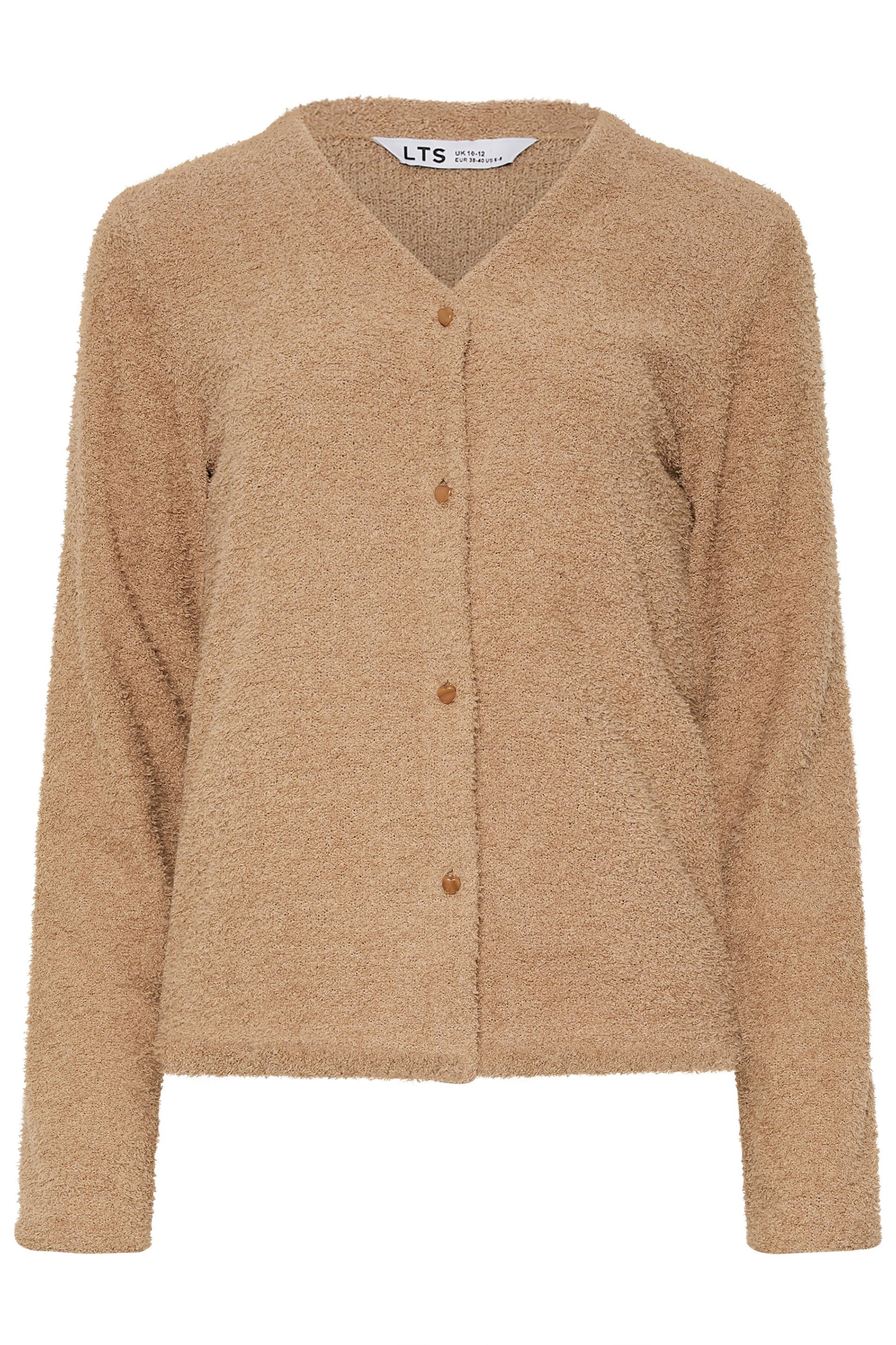 LTS Tall Women's Camel Brown Chenille Cardigan | Long Tall Sally 5