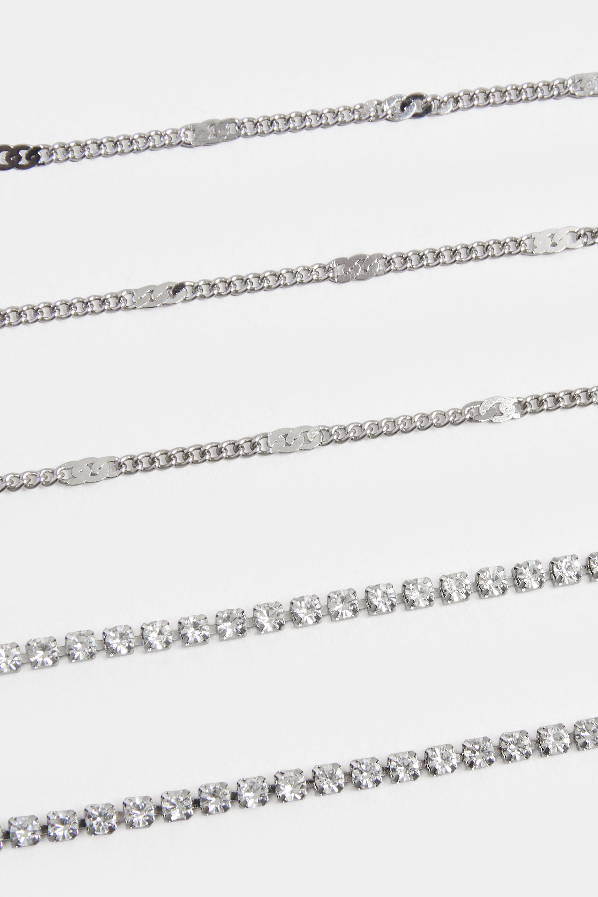 Silver Tone Multi Layer Diamante Necklace | Yours Clothing 3