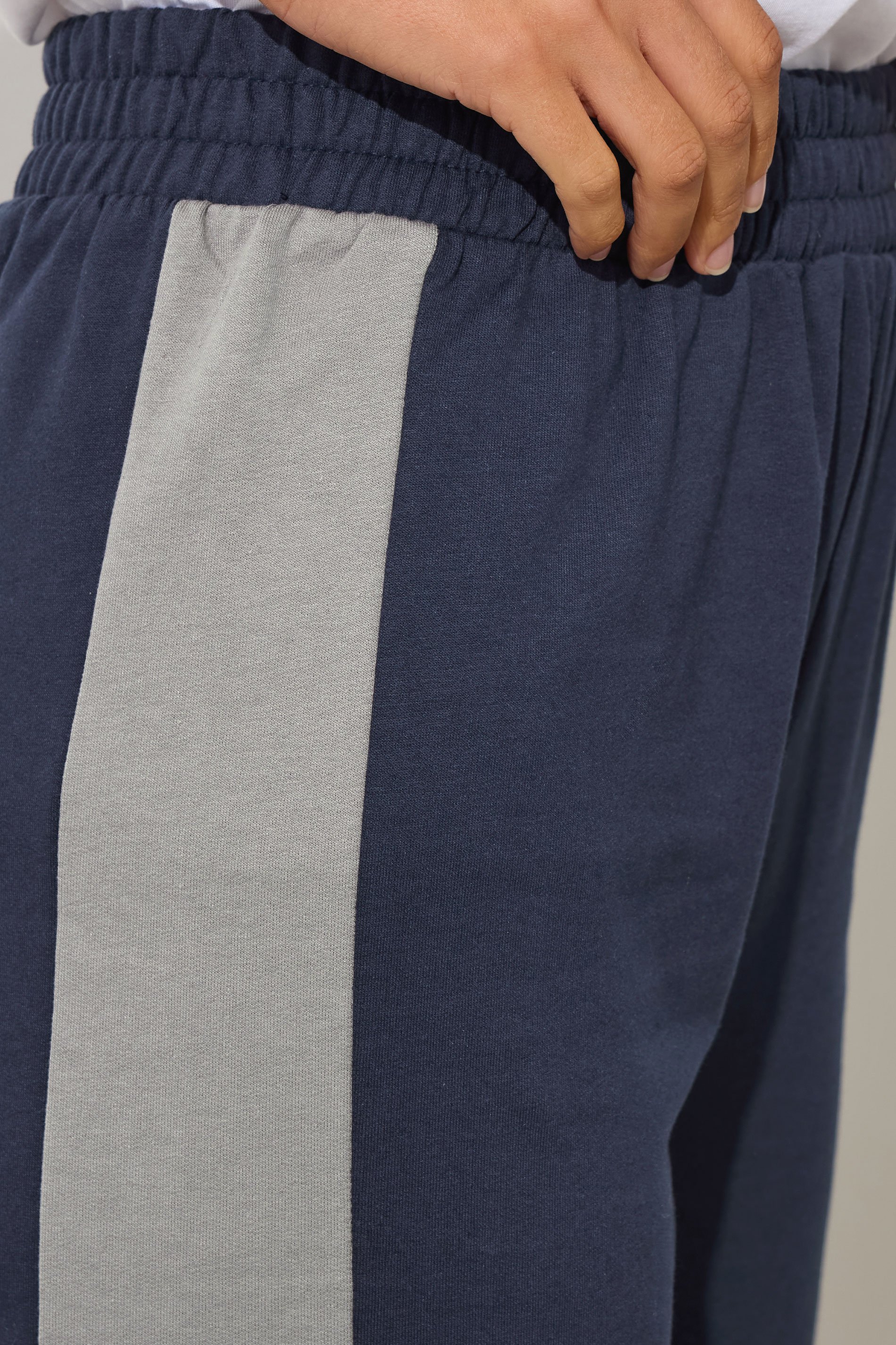 LTS Tall Navy Blue Side Stripe Fitted Straight Leg Joggers | Long Tall Sally 4