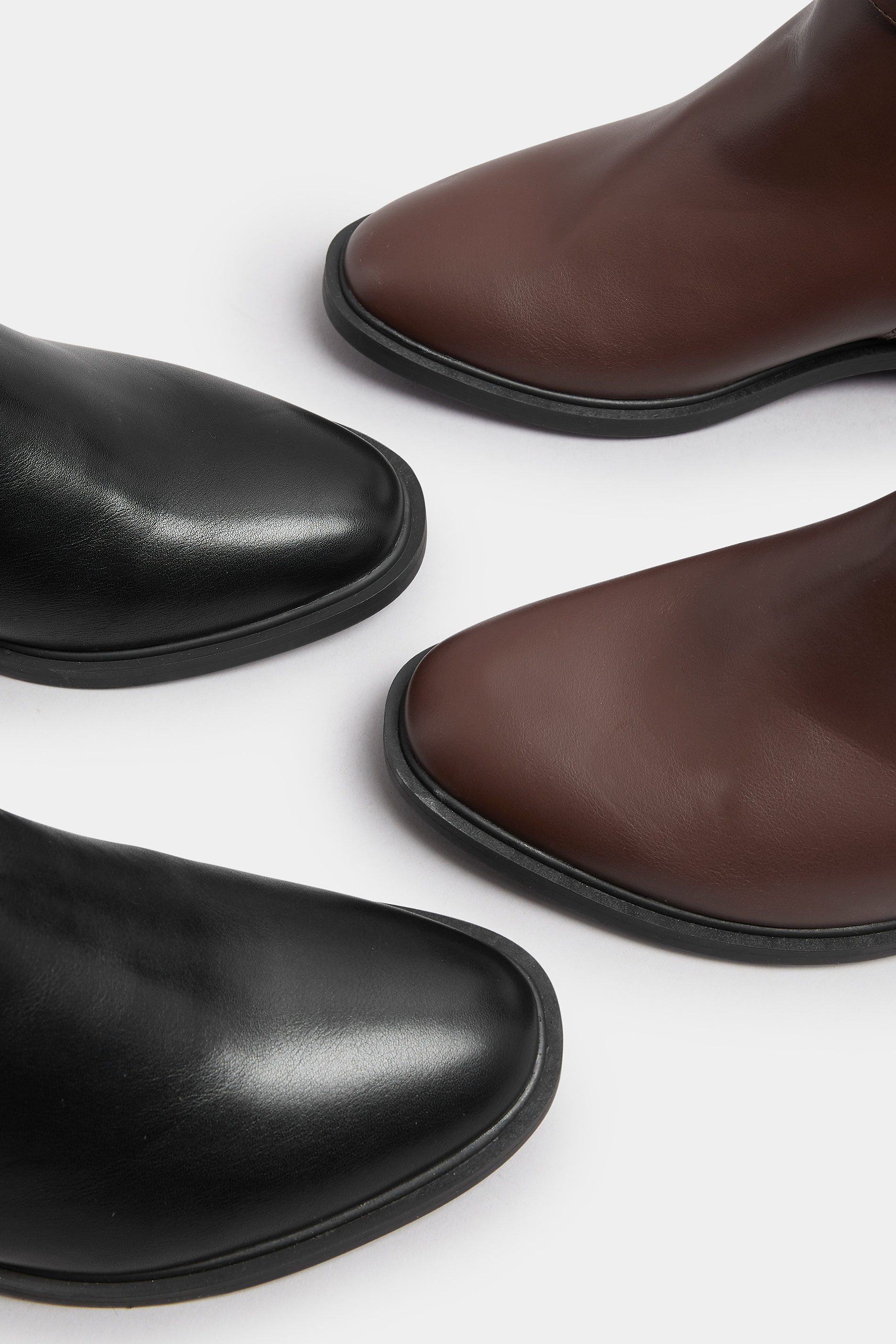 Black Faux Leather Buckle Stretch Ankle Boots In Wide E Fit & Extra Wide EEE Fit | Yours Clothing 6