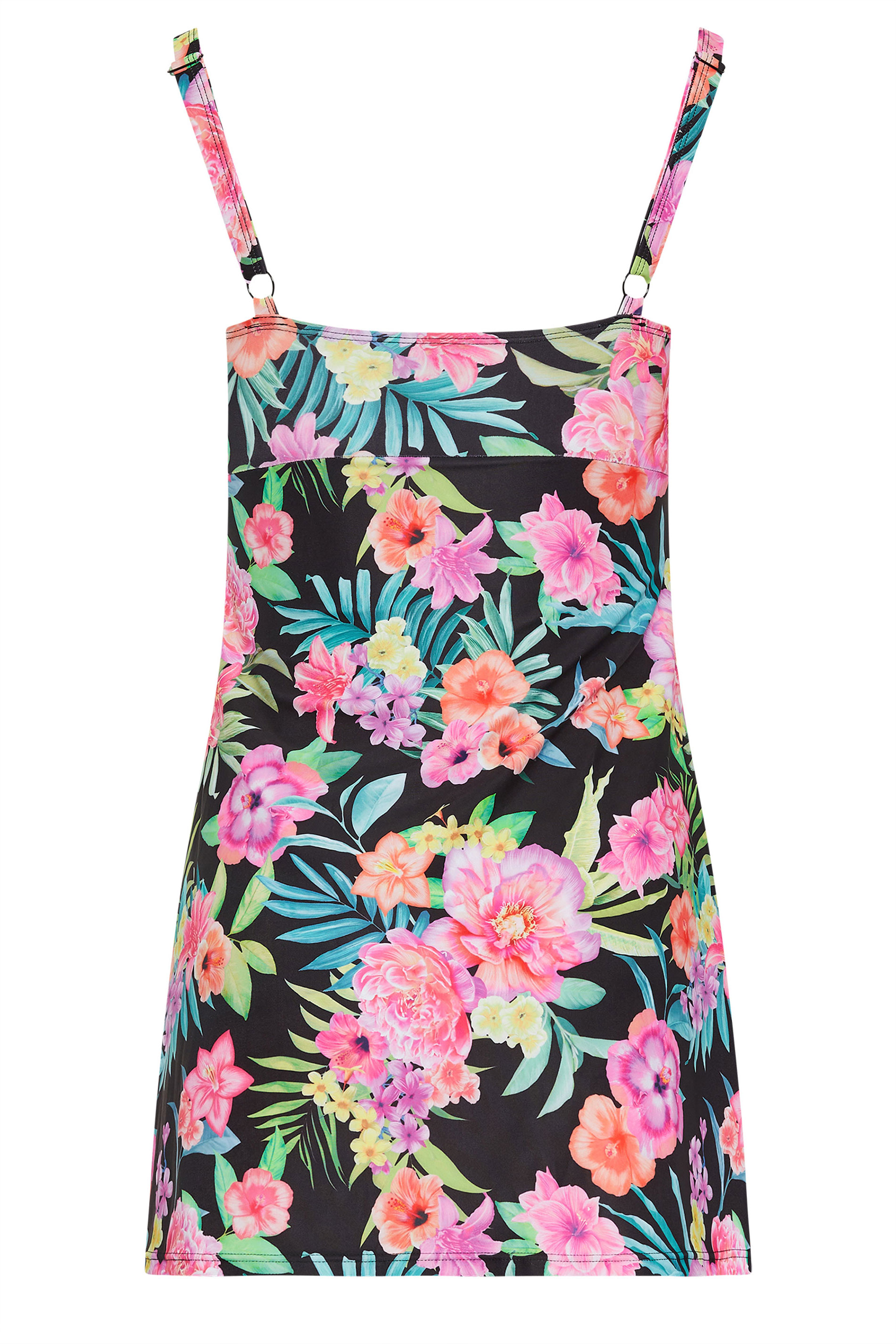 LTS Tall Womens Black Tropical Print Swim Dress | Long Tall Sally 7
