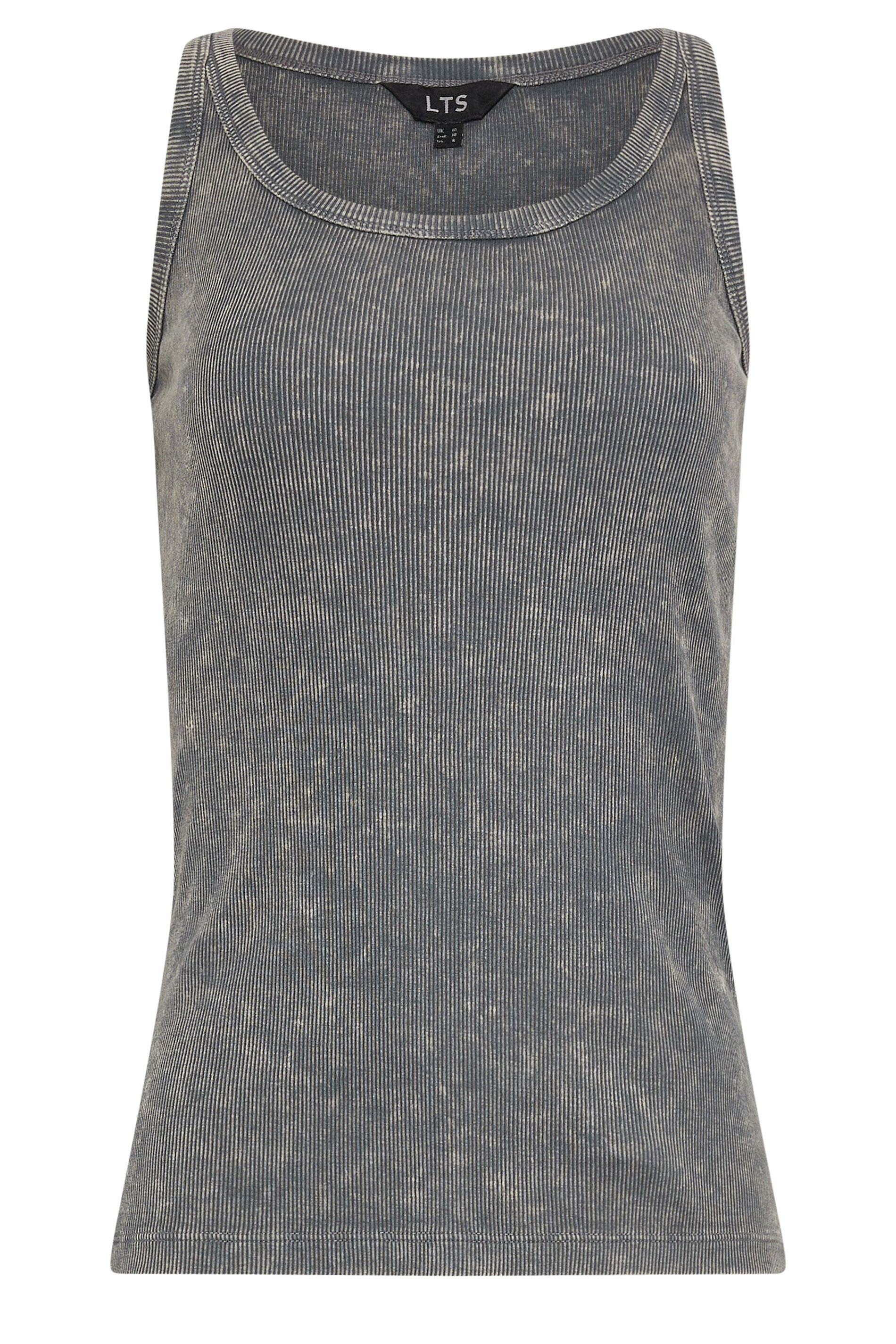 LTS Tall Women's Grey Acid Wash Vest Top | Long Tall Sally 5