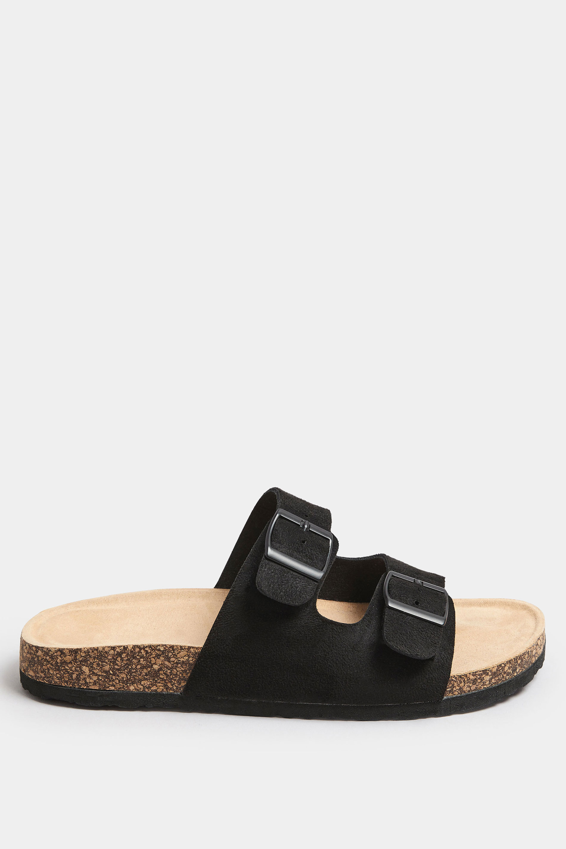 Black Faux Suede Buckle Strap Sandals In Extra Wide EEE Fit | Yours Clothing 3