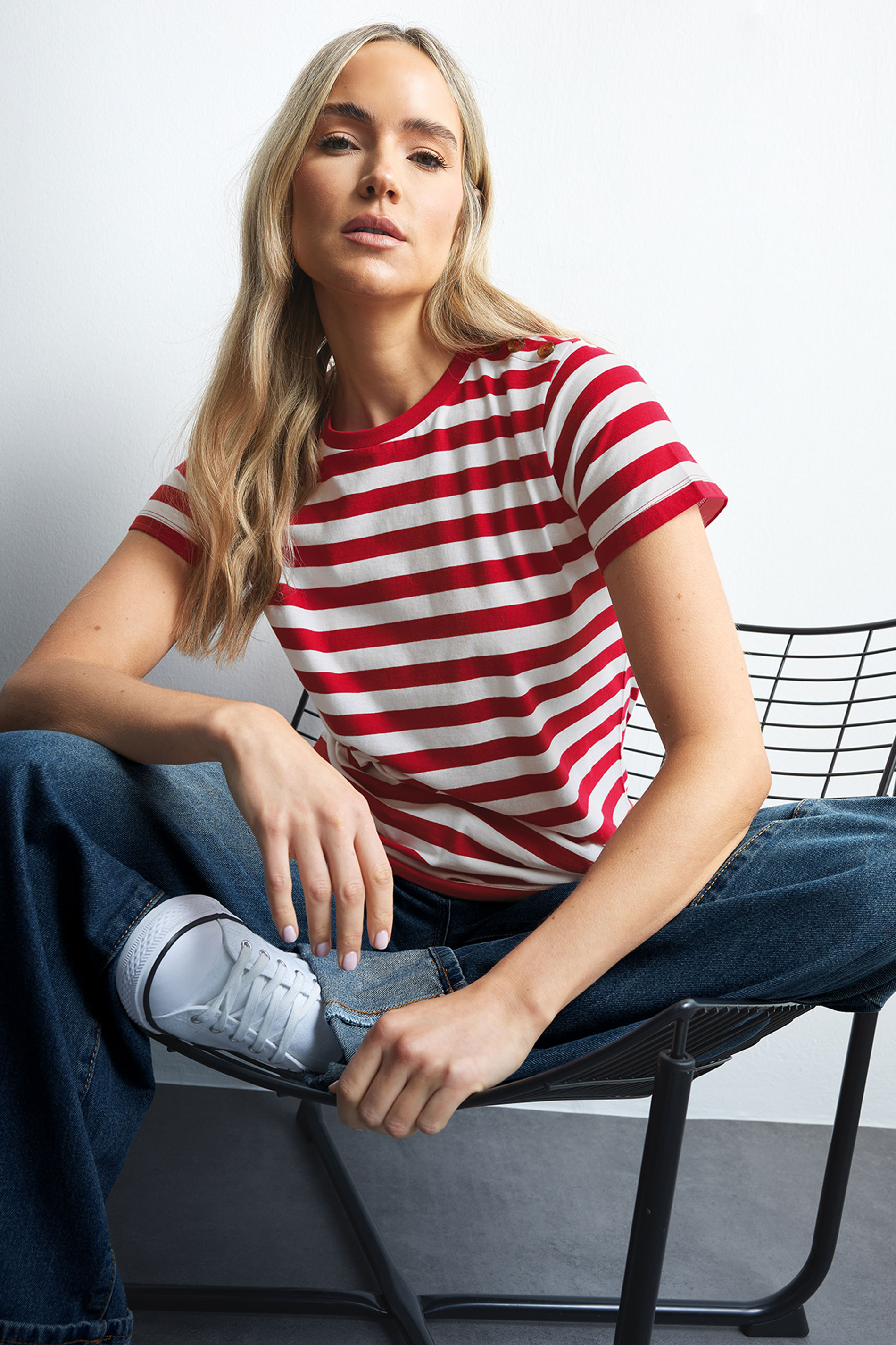 LTS Tall Red Striped Short Sleeve T-shirt | Long Tall Sally 1