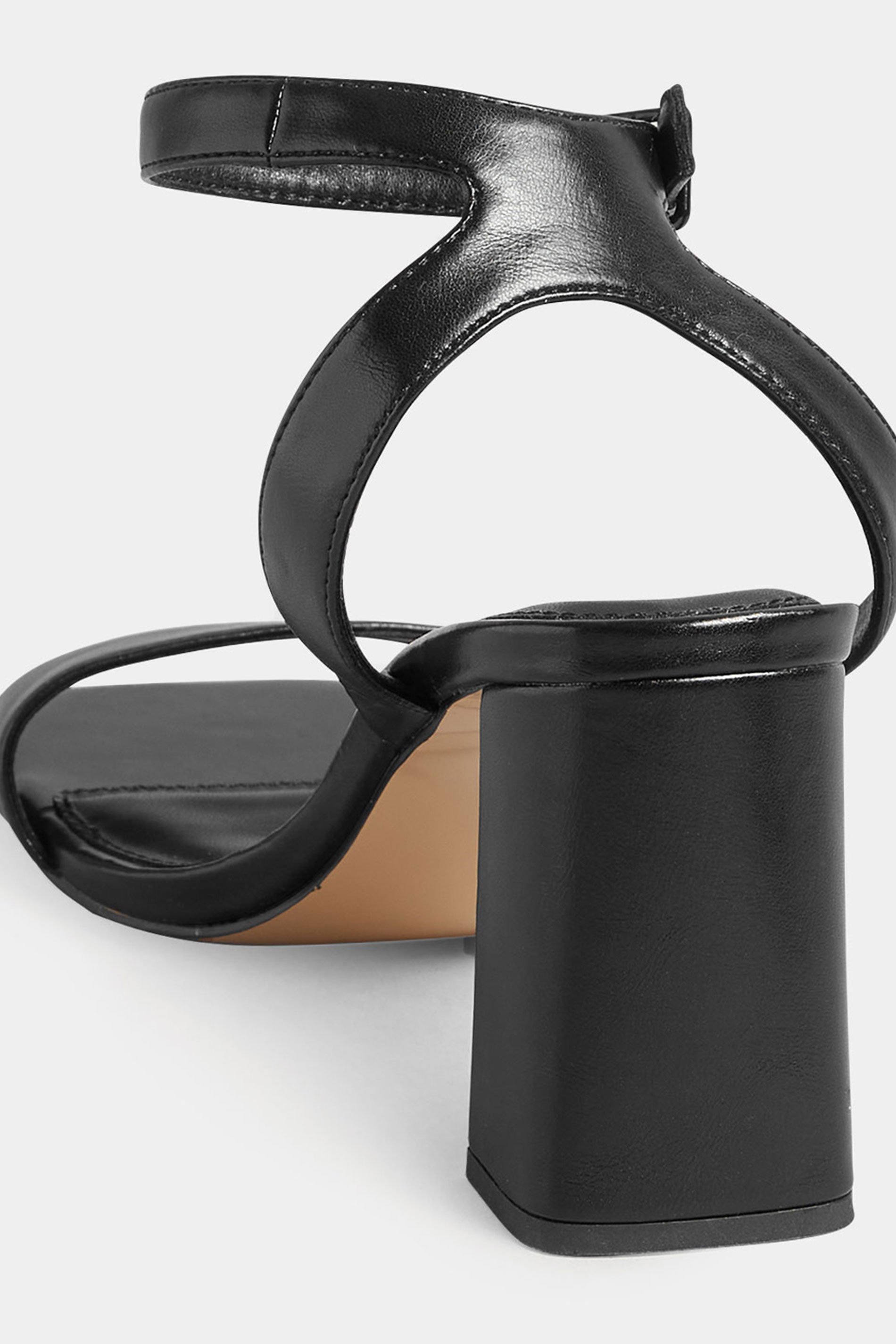 LTS Black Block Heel Sandal in Standard Fit | Long Tall Sally