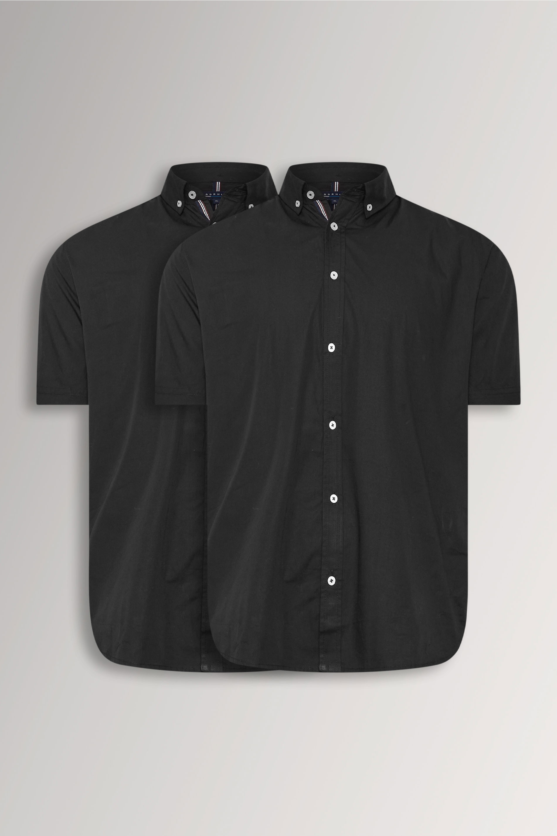 BadRhino Big & Tall 2 PACK Black Short Sleeve Poplin Shirts | BadRhino 3