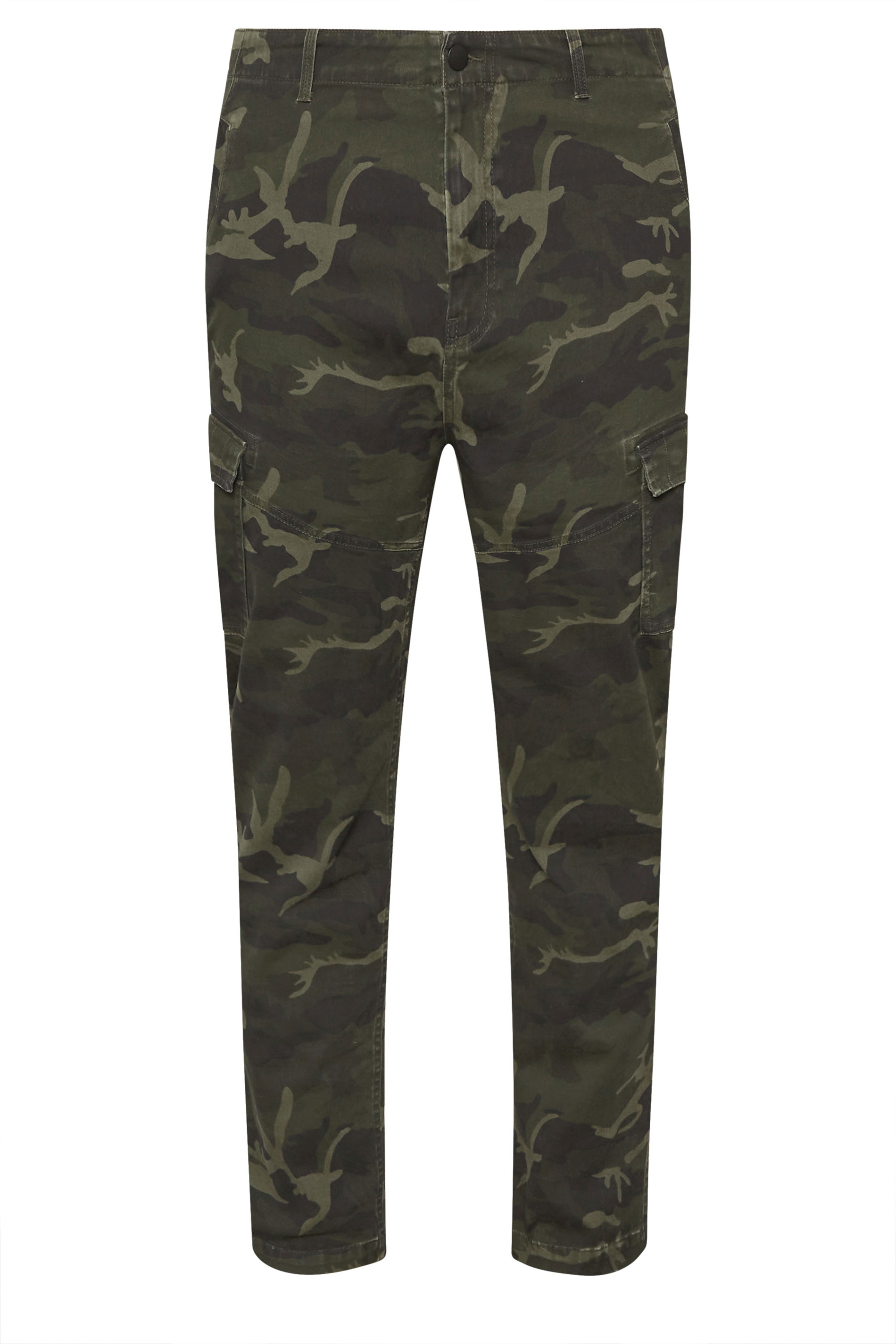BadRhino Big & Tall Green Camo Print Cargo Trousers | BadRhino 7