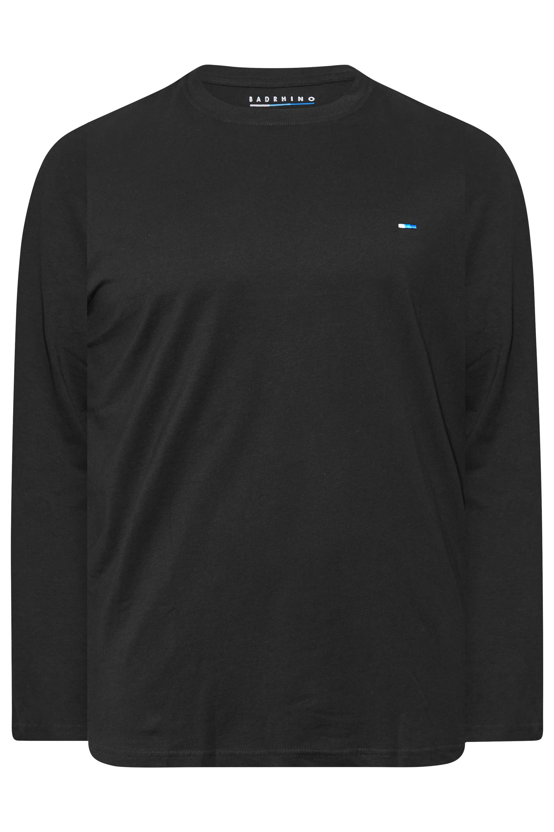 BadRhino Black Plain Long Sleeve T-Shirt | BadRhino 6