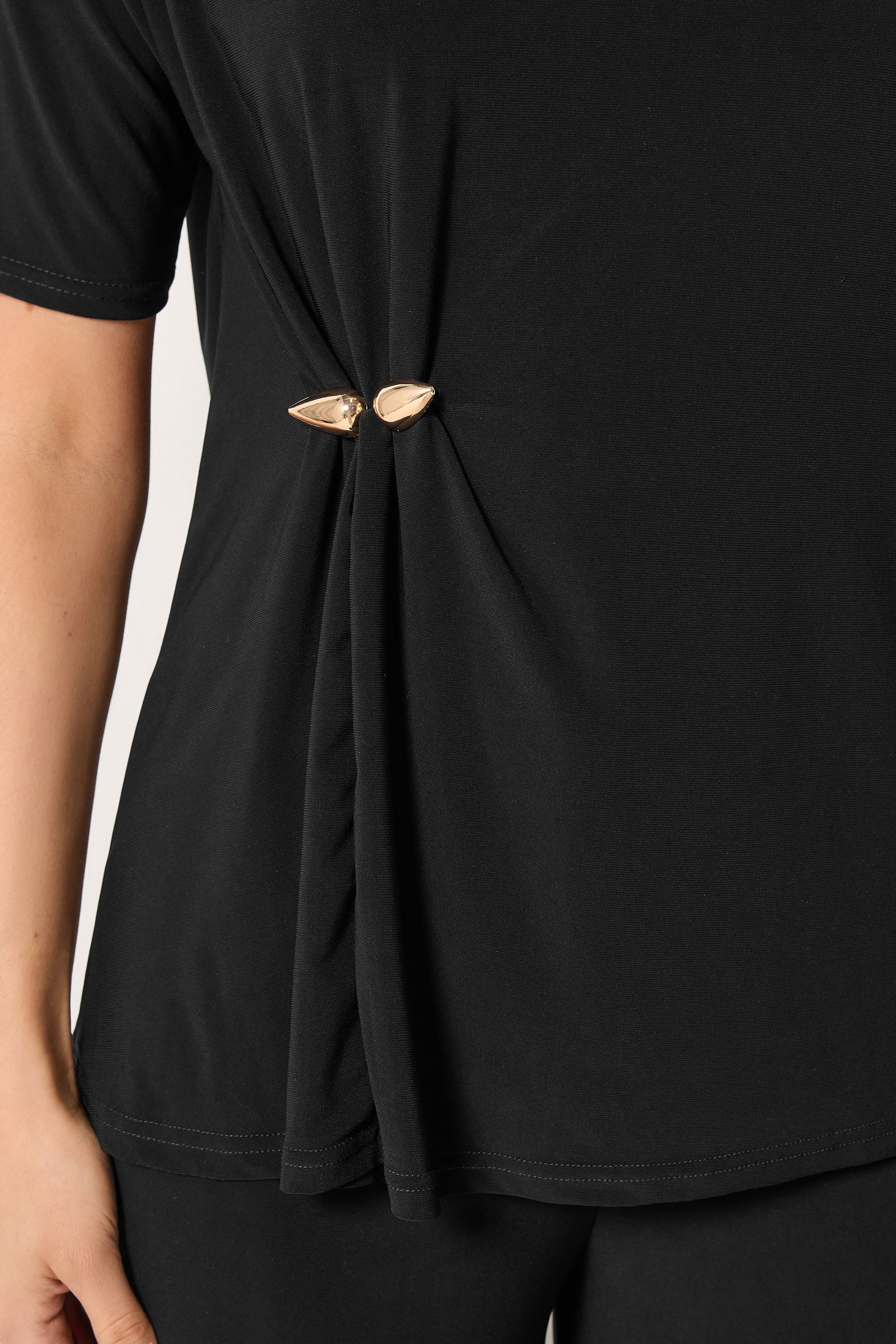 LTS Tall Women's Set Black Oversized T-Shirt & Wide Leg Trousers | Long Tall Sally 2