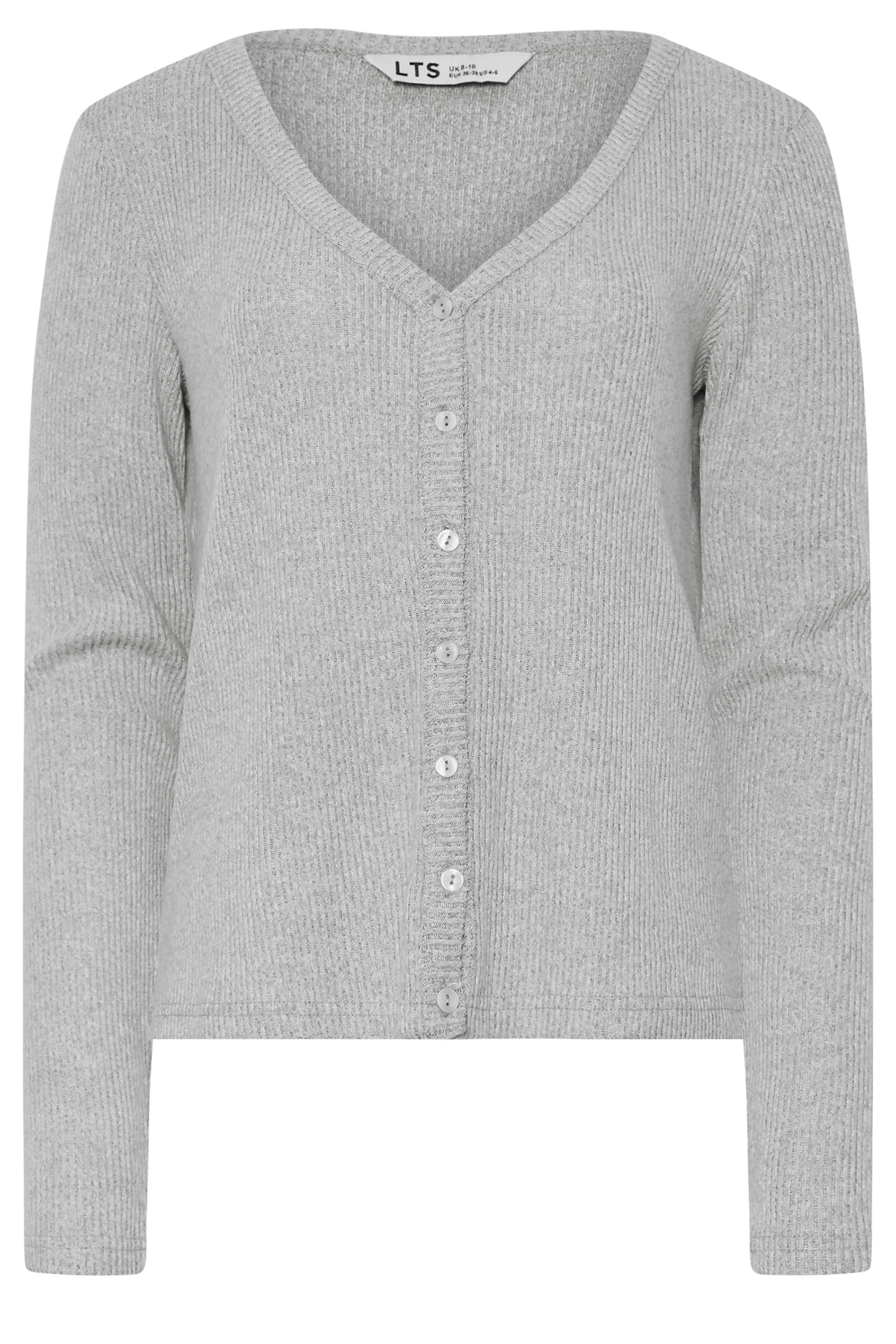 LTS Tall Grey Soft Touch Ribbed Cardigan | Long Tall Sally 6