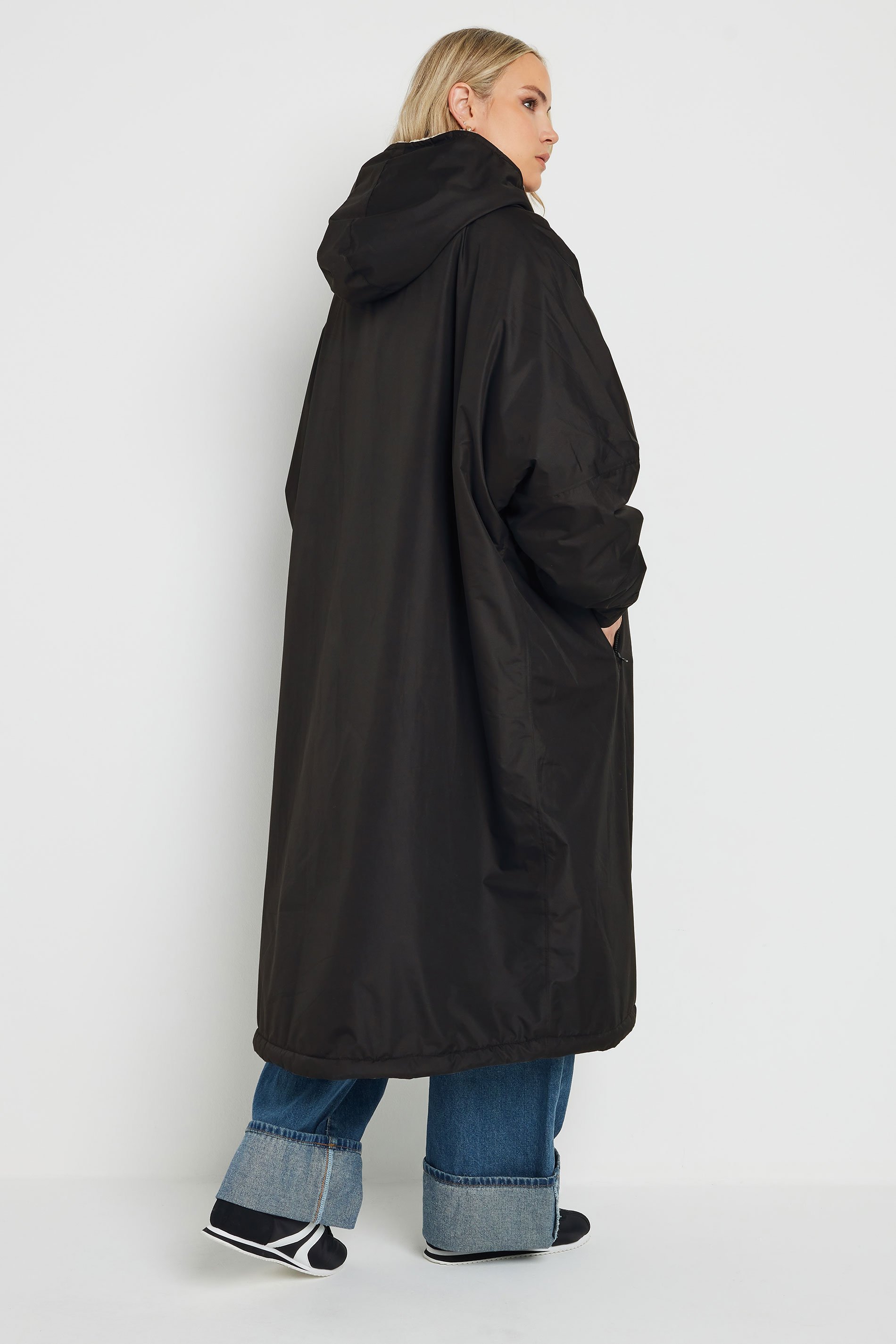 LTS Tall Black Waterproof Fleece Lined Robe | Long Tall Sally 4