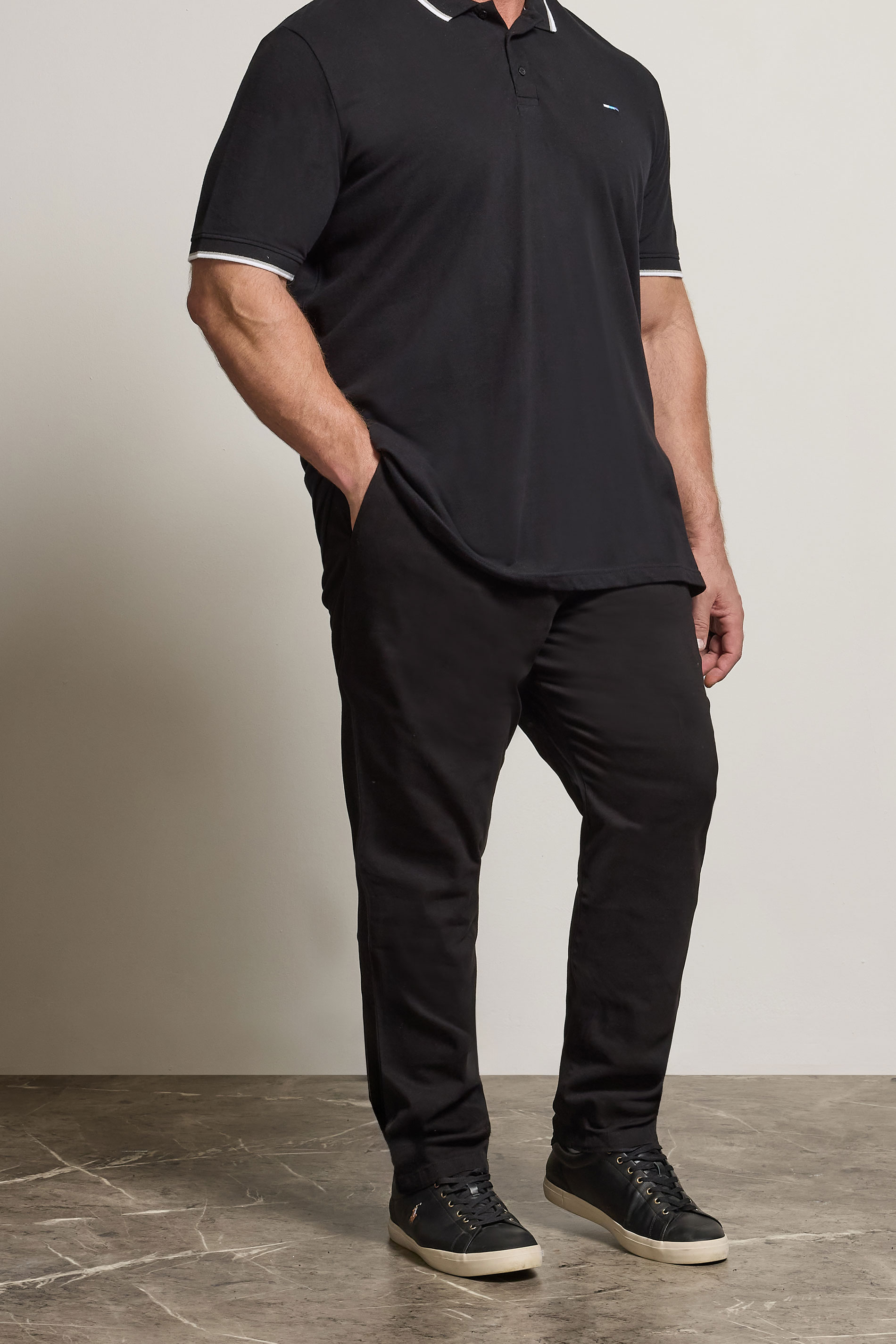 BadRhino Black Elasticated Waist Chinos | BadRhino 2