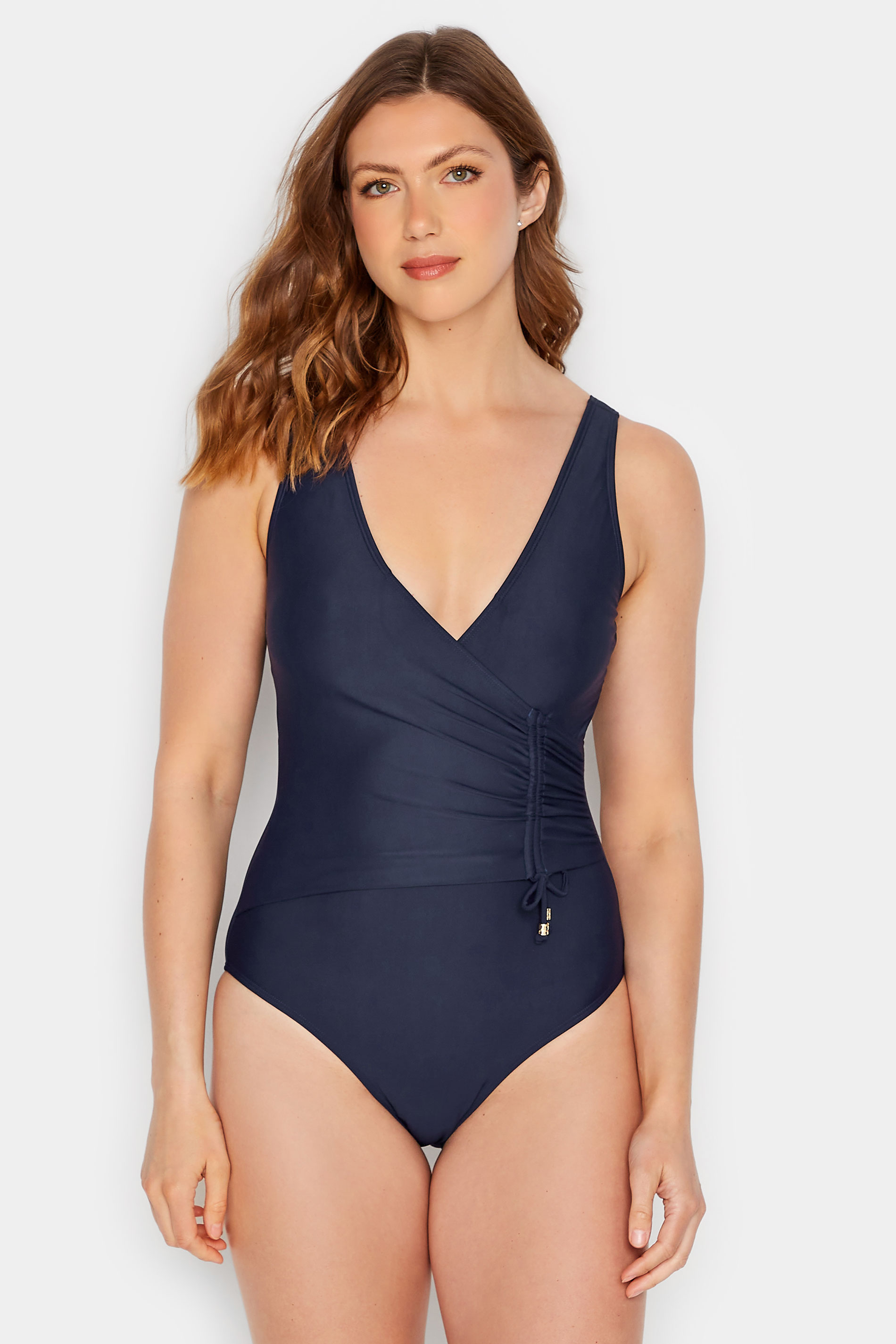 LTS Tall Women's Blue Ruched Side Swimsuit | Long Tall Sally 2