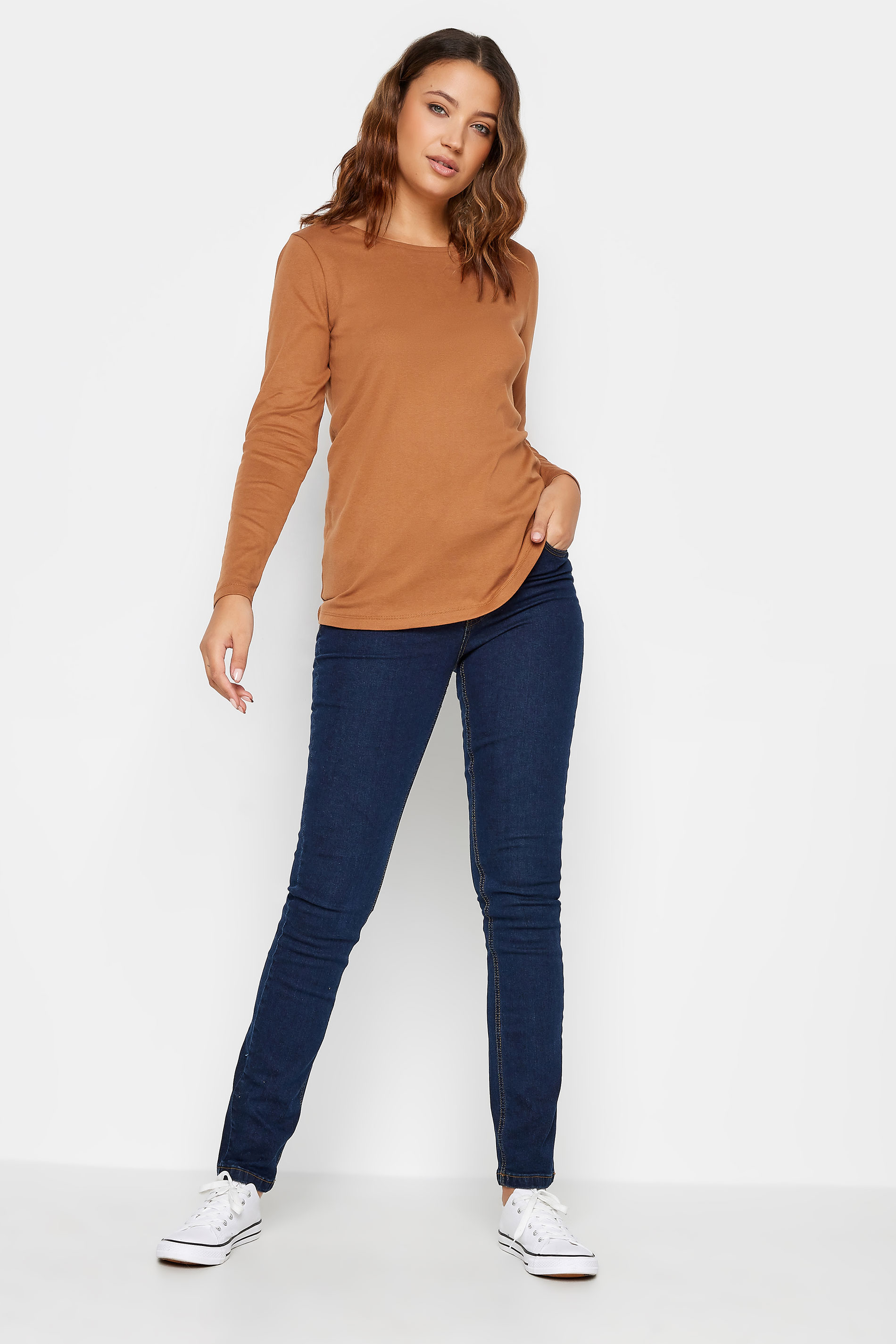 LTS Tall Orange Long Sleeve Cotton T-Shirt | Long Tall Sally  2