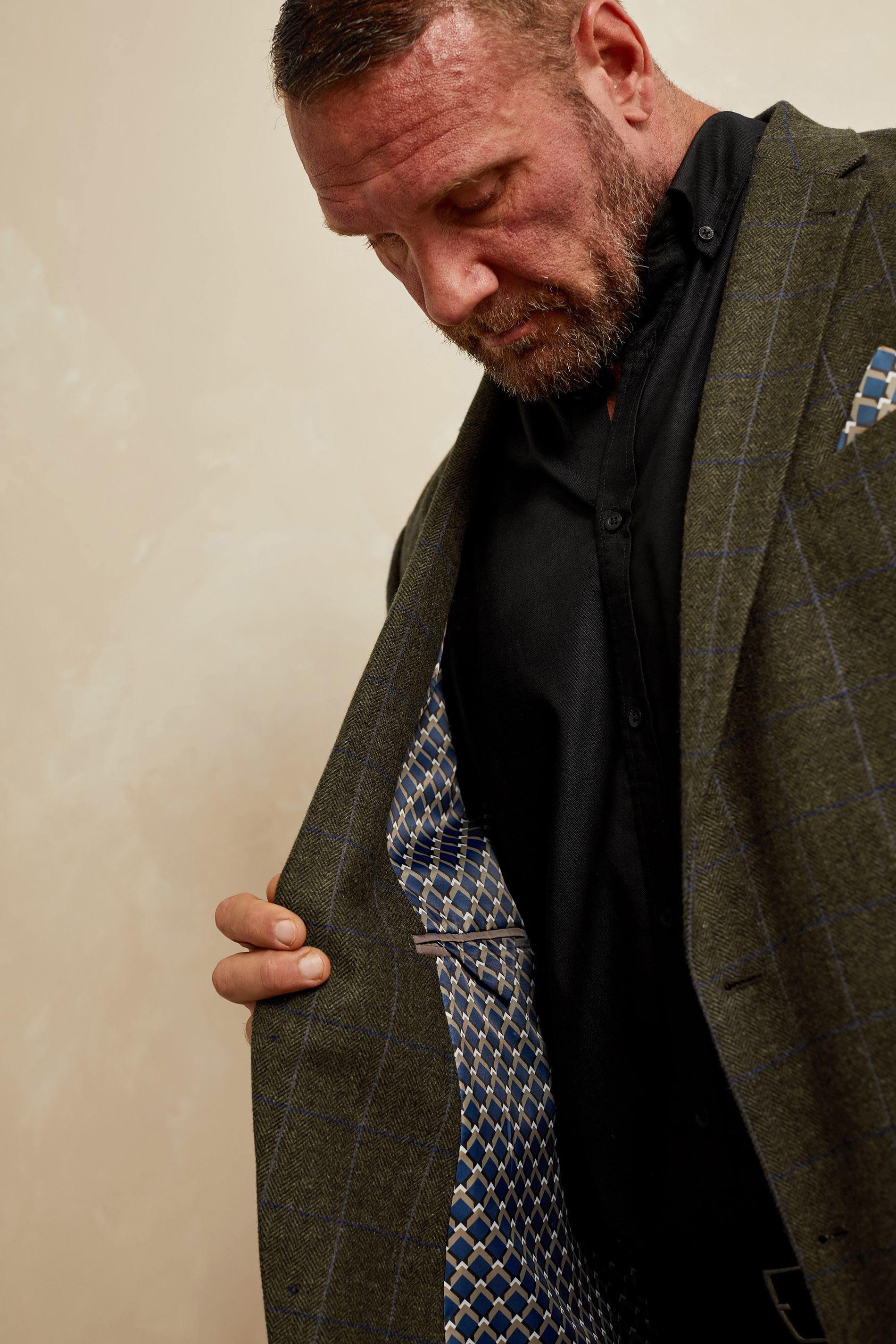 BadRhino Tailoring Big & Tall Brown Tweed Checked Suit Jacket | BadRhino 1