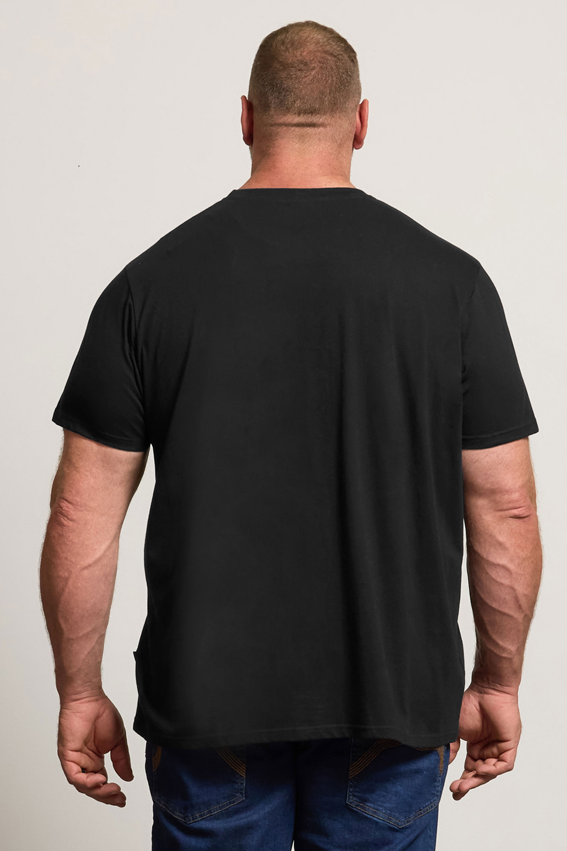 BadRhino Big & Tall Black Script Graphic Print T-Shirt | BadRhino 3