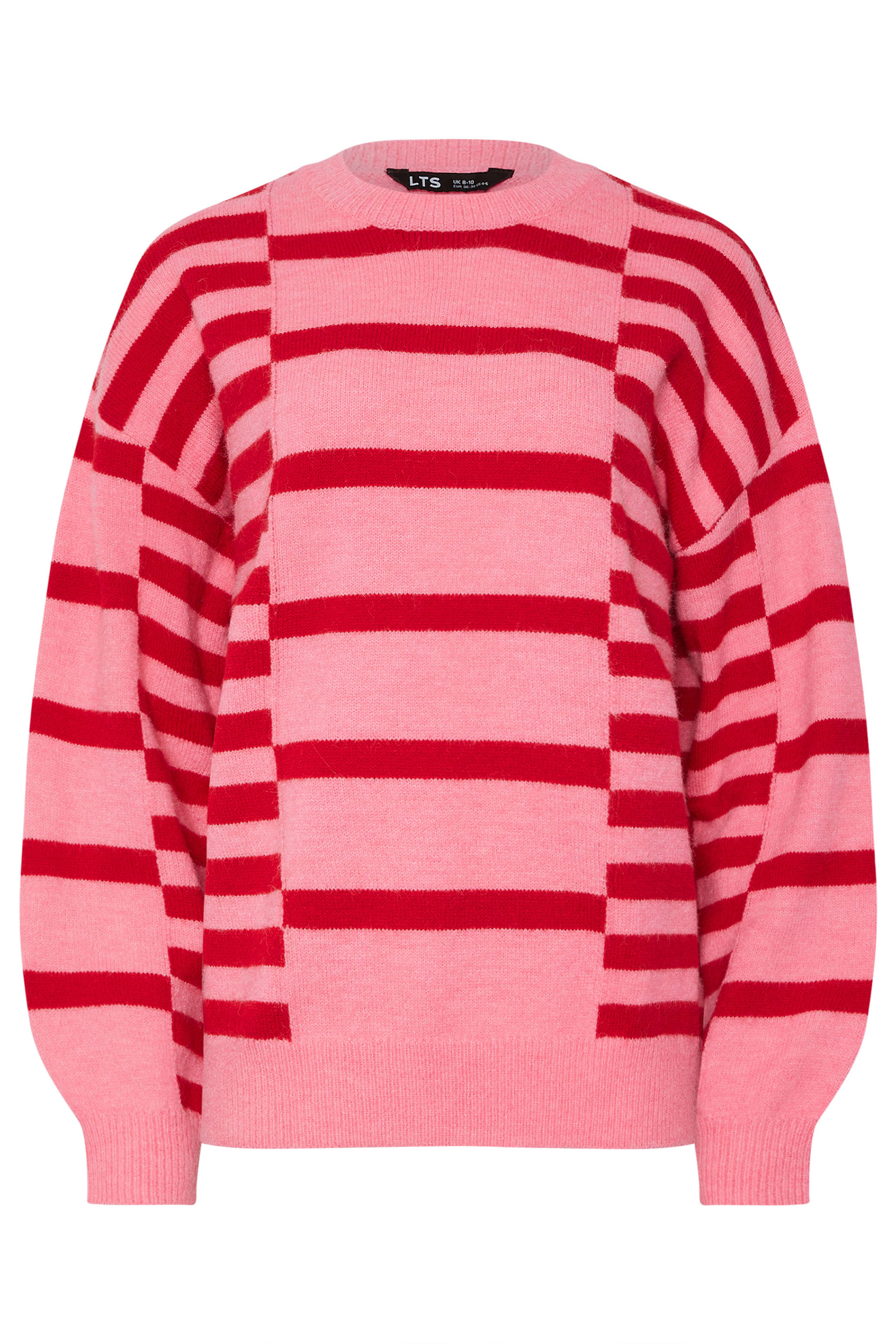 LTS Tall Pink & Red Striped Knitted Jumper | Long Tall Sally 5