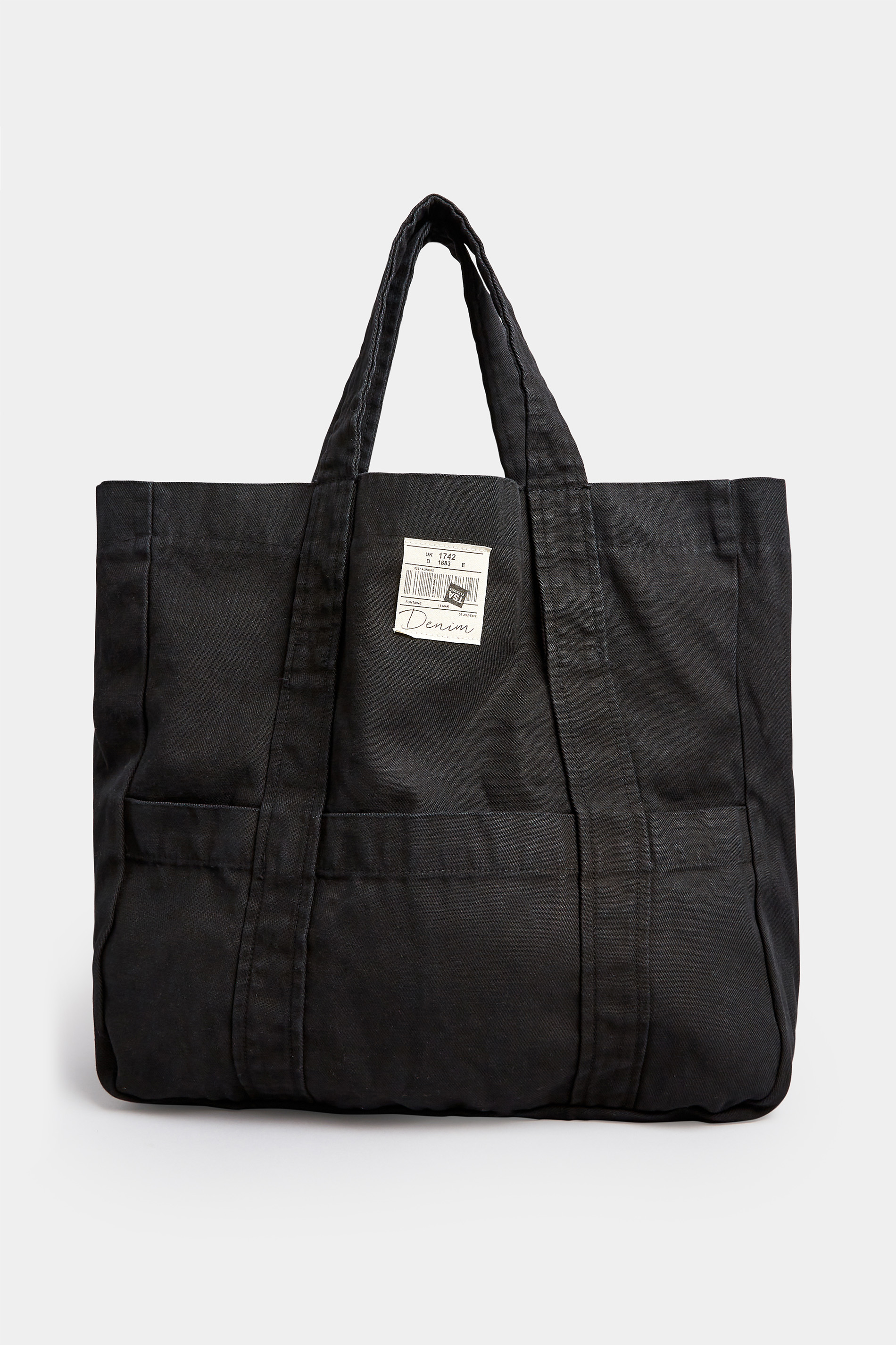 Black Denim Shopper Bag | Yours Clothing 3