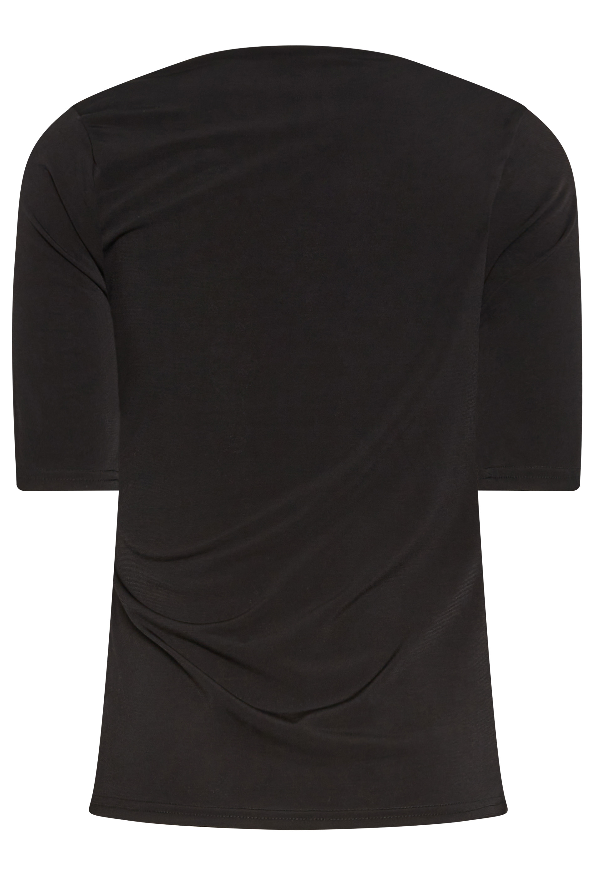 LTS Tall Women's Black Draped Top | Long Tall Sally  7