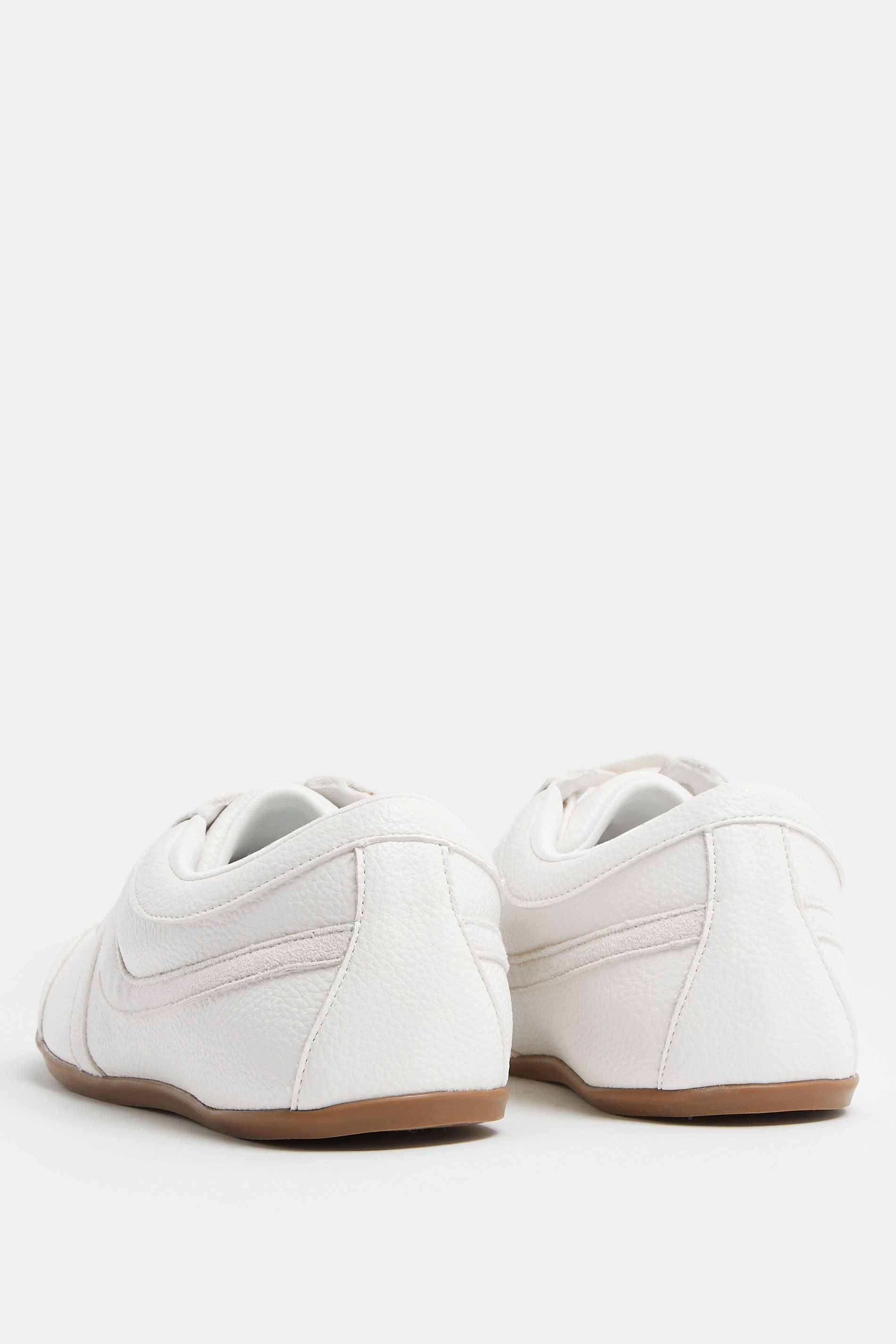 LTS Ivory White Retro Stripe Trainers In Standard Fit | Long Tall Sally 4