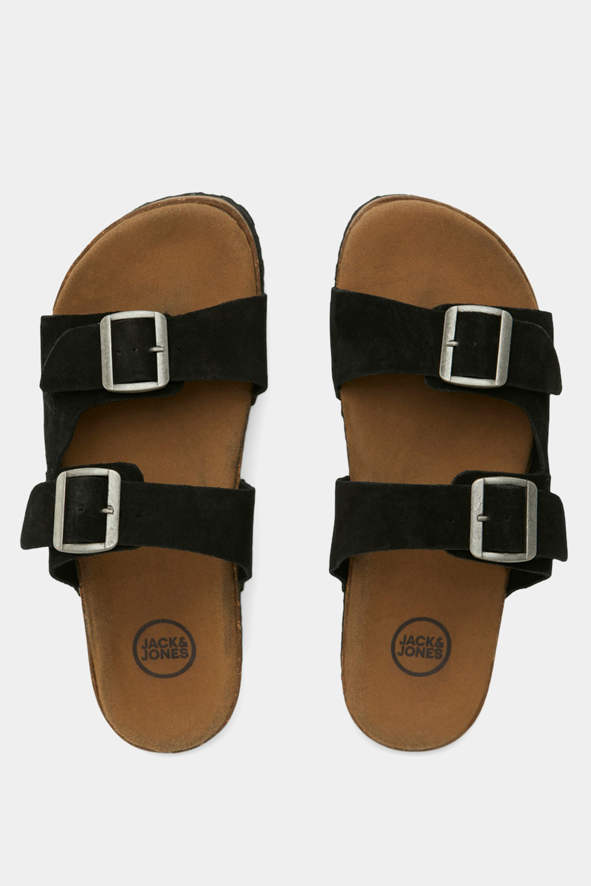 JACK & JONES Black Suede Sandals | BadRhino 4