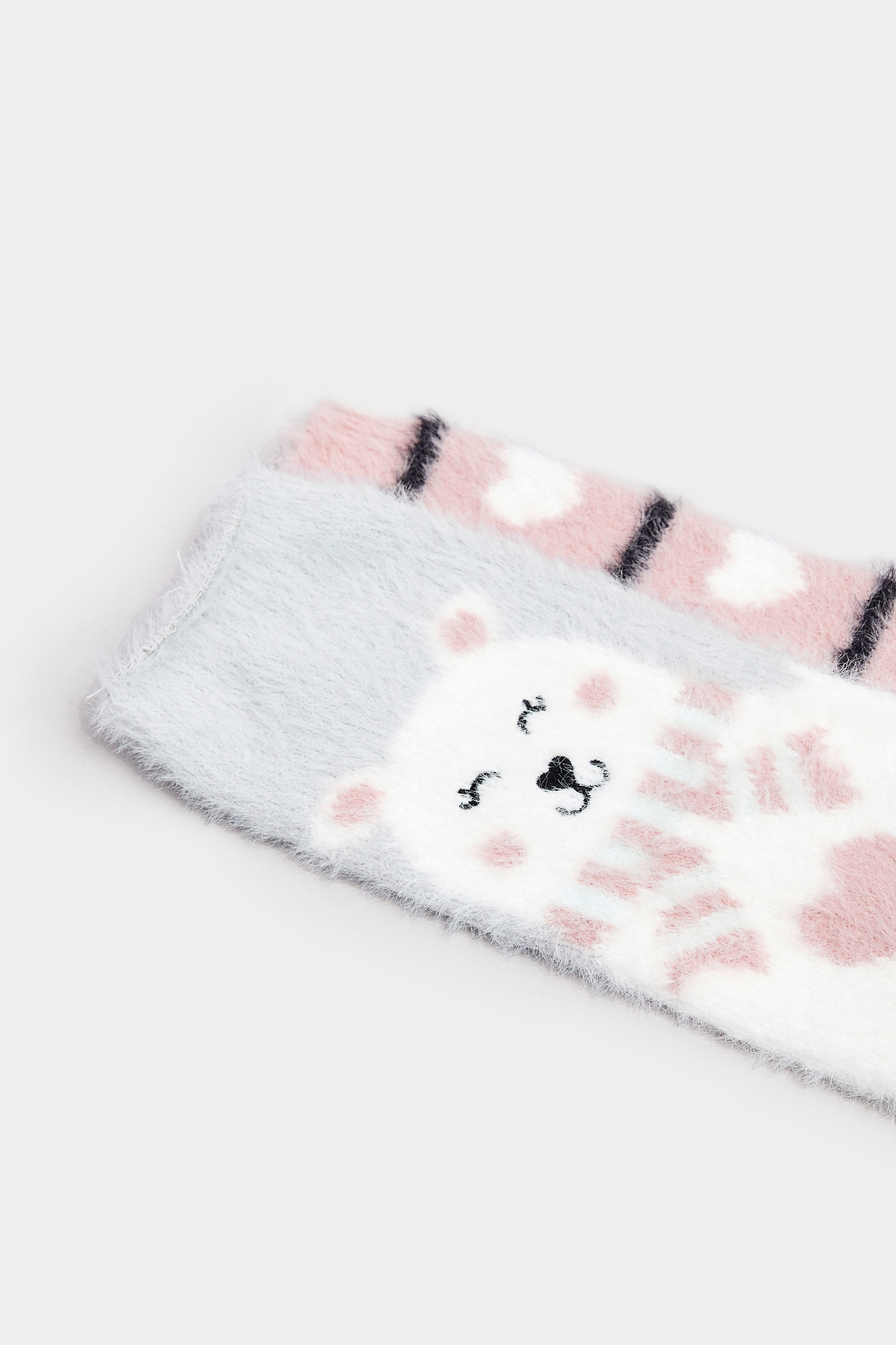 YOURS 2 PACK Plus Size Pink Polar Bear Ankle Socks | Yours Clothing 5