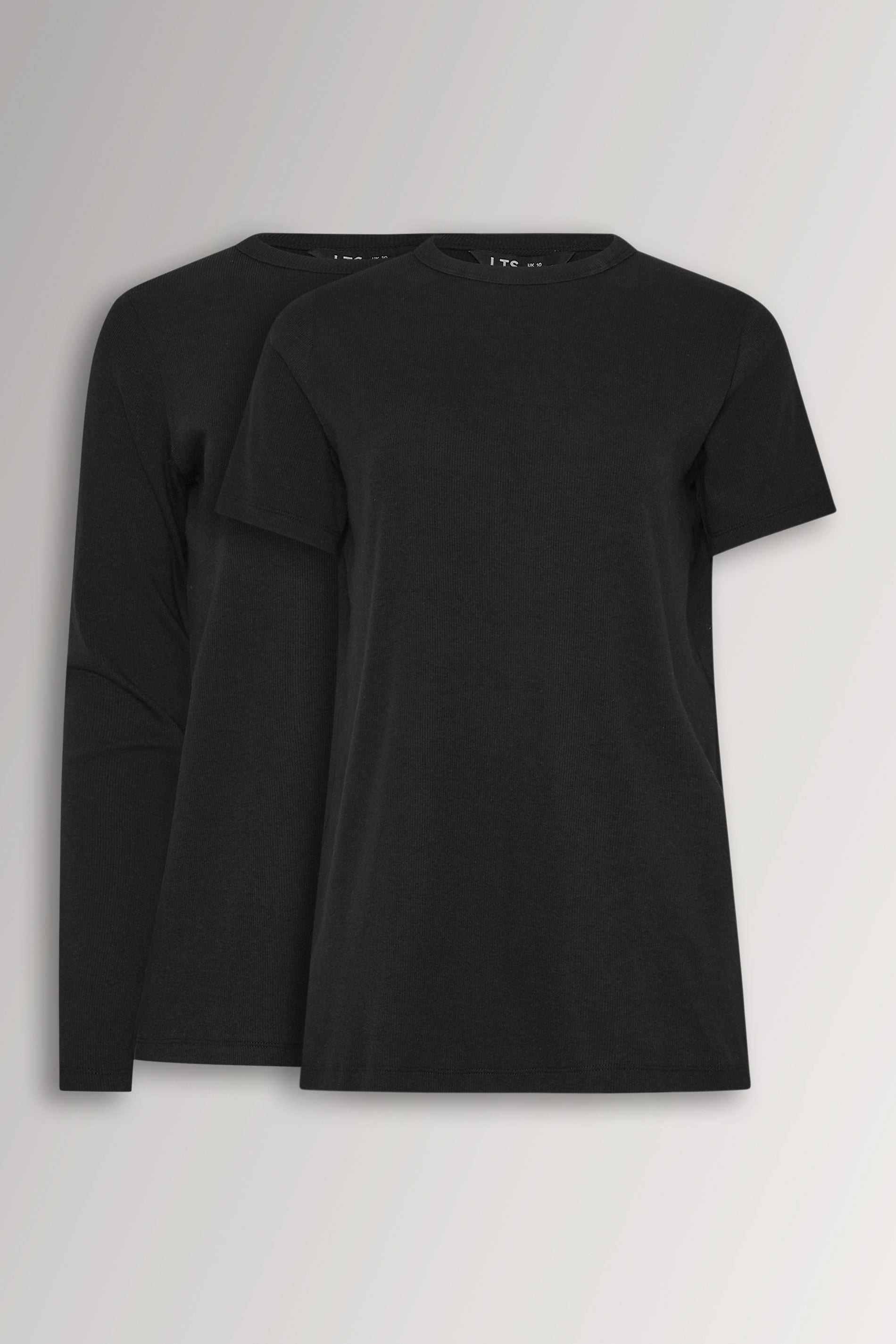 LTS Tall 2 PACK Women's Black Short Sleeve & Long Sleeve Top | Long Tall Sally 3