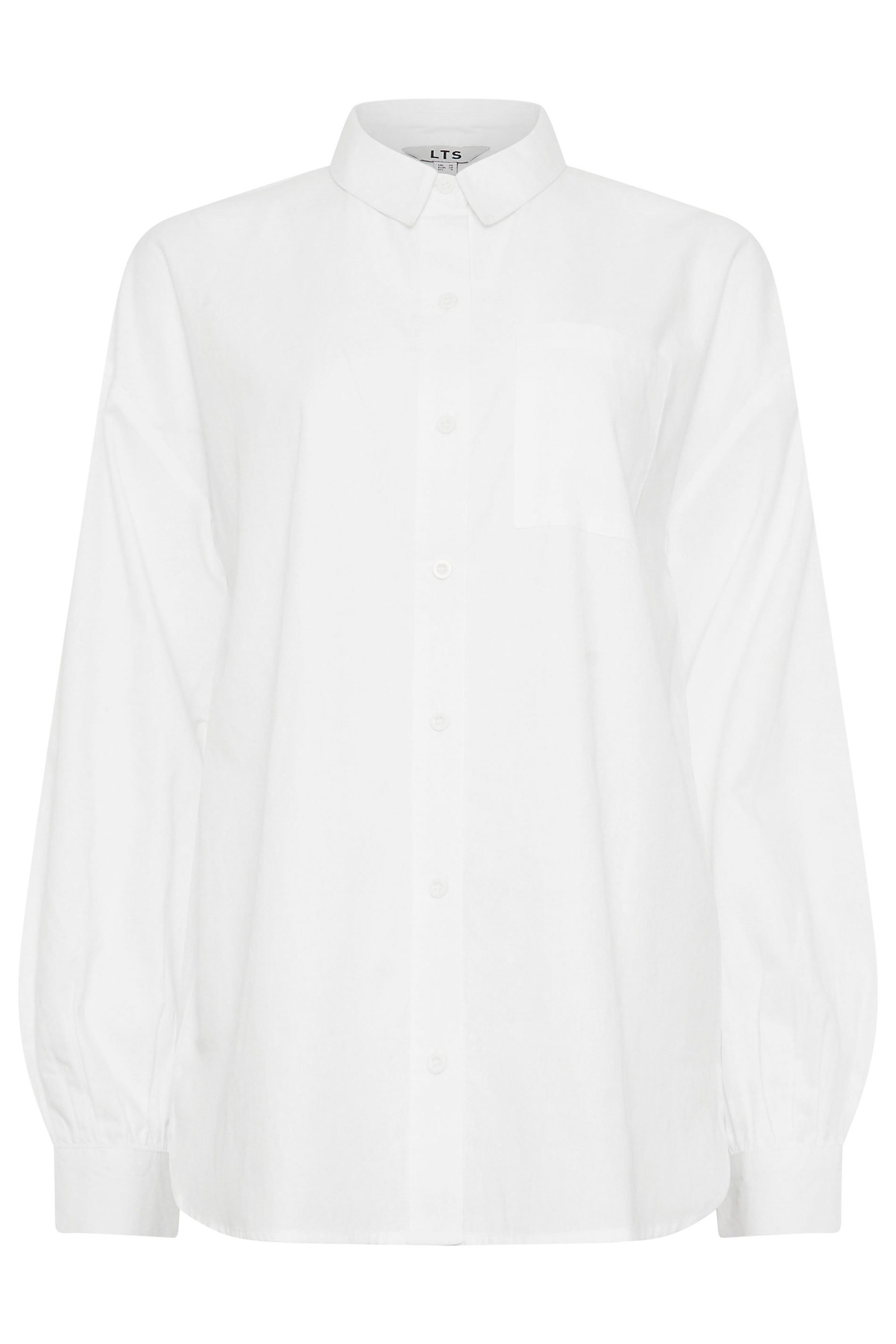 LTS Tall White Plain Cotton Shirt | Long Tall Sally 5