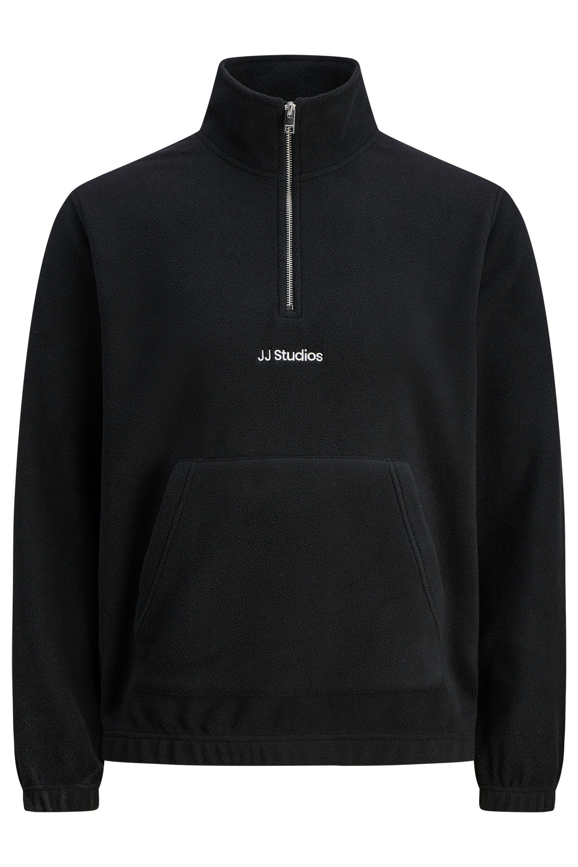 Jack & Jones Big & Tall Black JJ Studio Quarter Zip Fleece | BadRhino 3