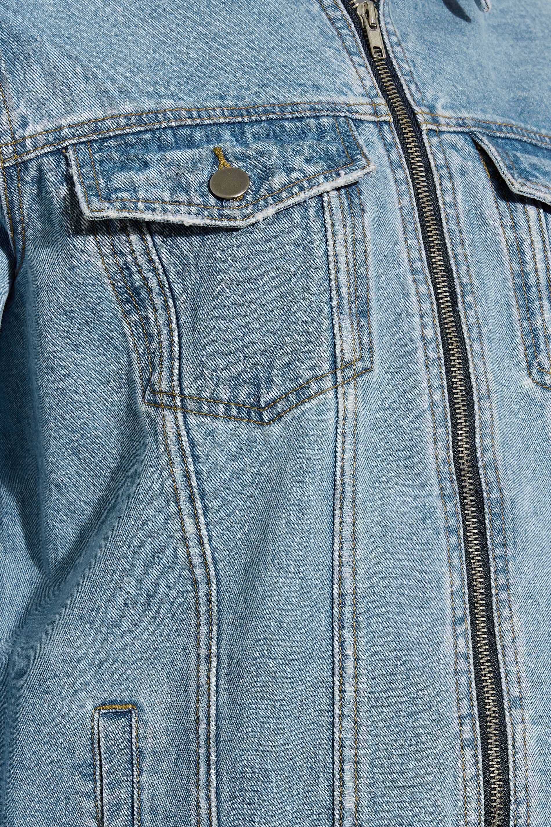 LTS Tall Women's Blue Zip Through Denim Jacket | Long Tall Sally 2