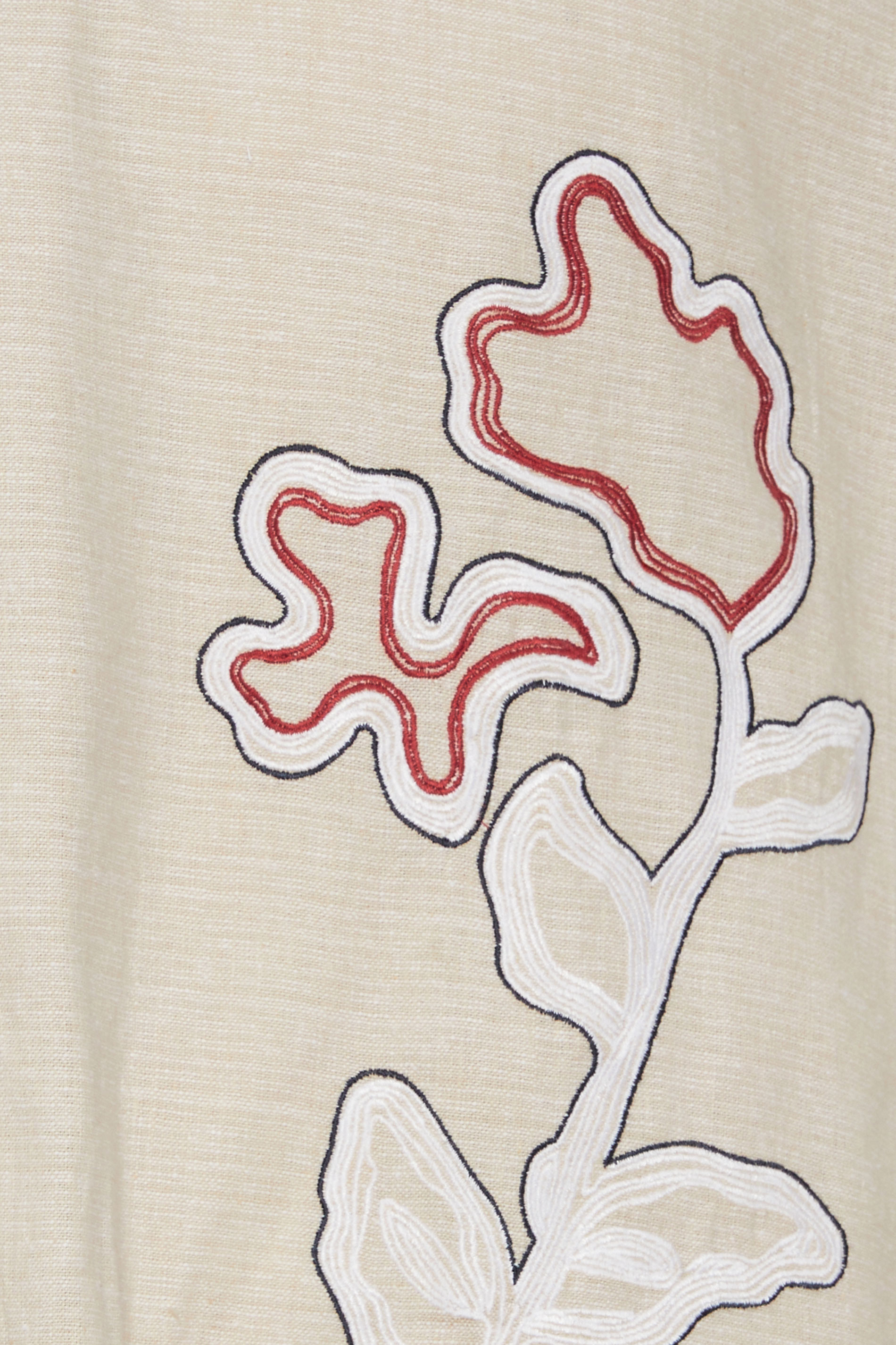 BadRhino Big & Tall Beige Brown Floral Embroidered Shirt | BadRhino 6