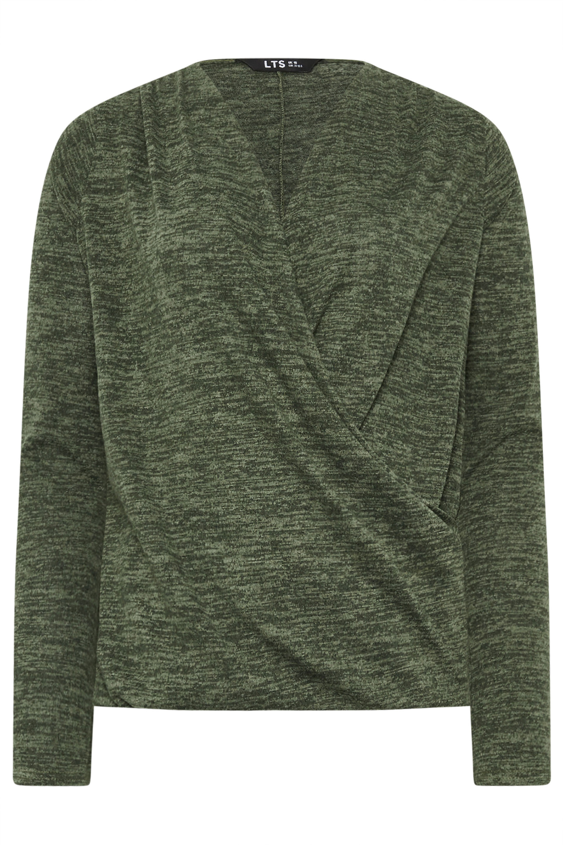 LTS Tall Dark Green Soft Touch Wrap Top | Long Tall Sally 5