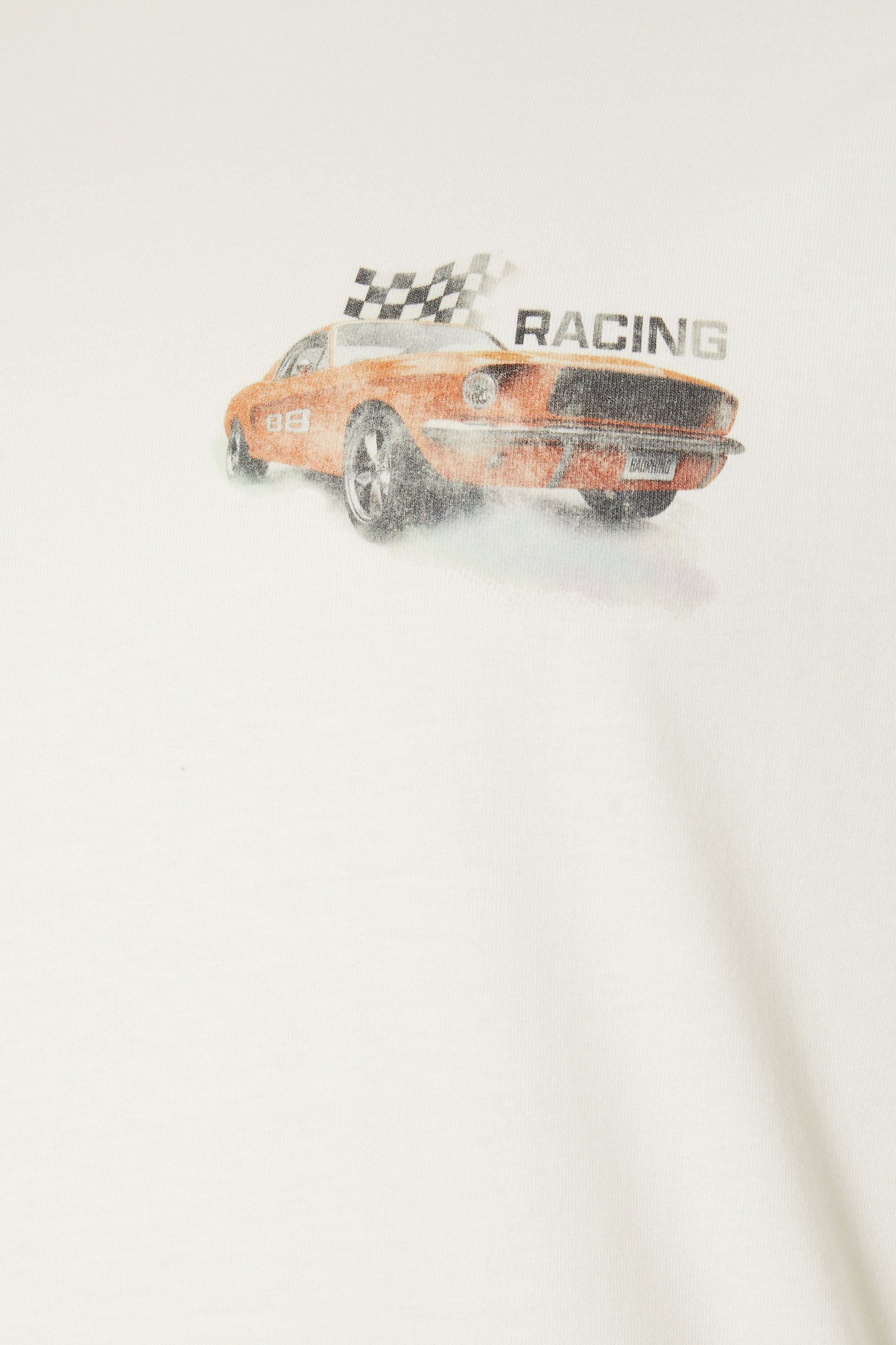 BadRhino Big & Tall Off White Racing Car Graphic T-Shirt | BadRhino 5