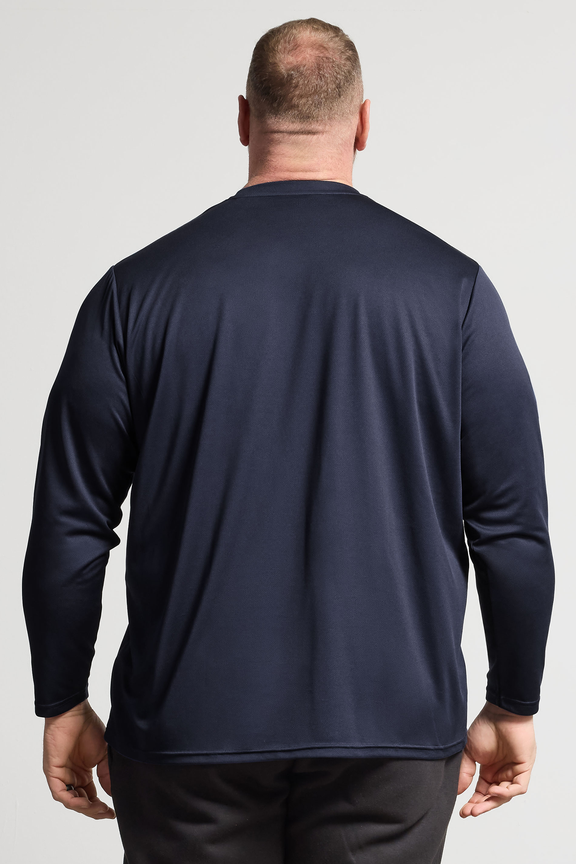 IronRhino Big & Tall Navy Blue Performance Long Sleeve T-Shirt | BadRhino 2