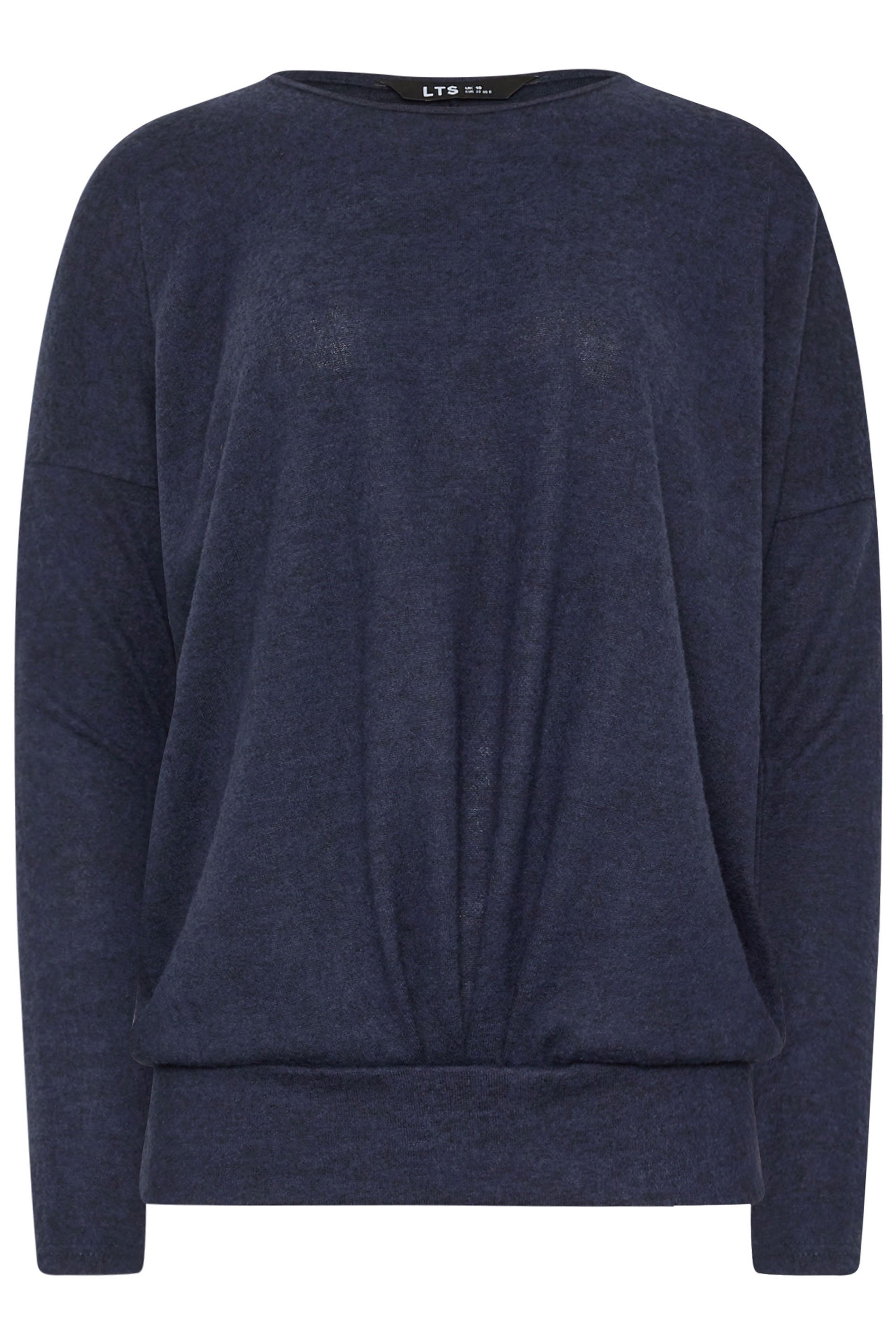 LTS Tall Navy Blue Soft Touch Pleated Top | Long Tall Sally 5