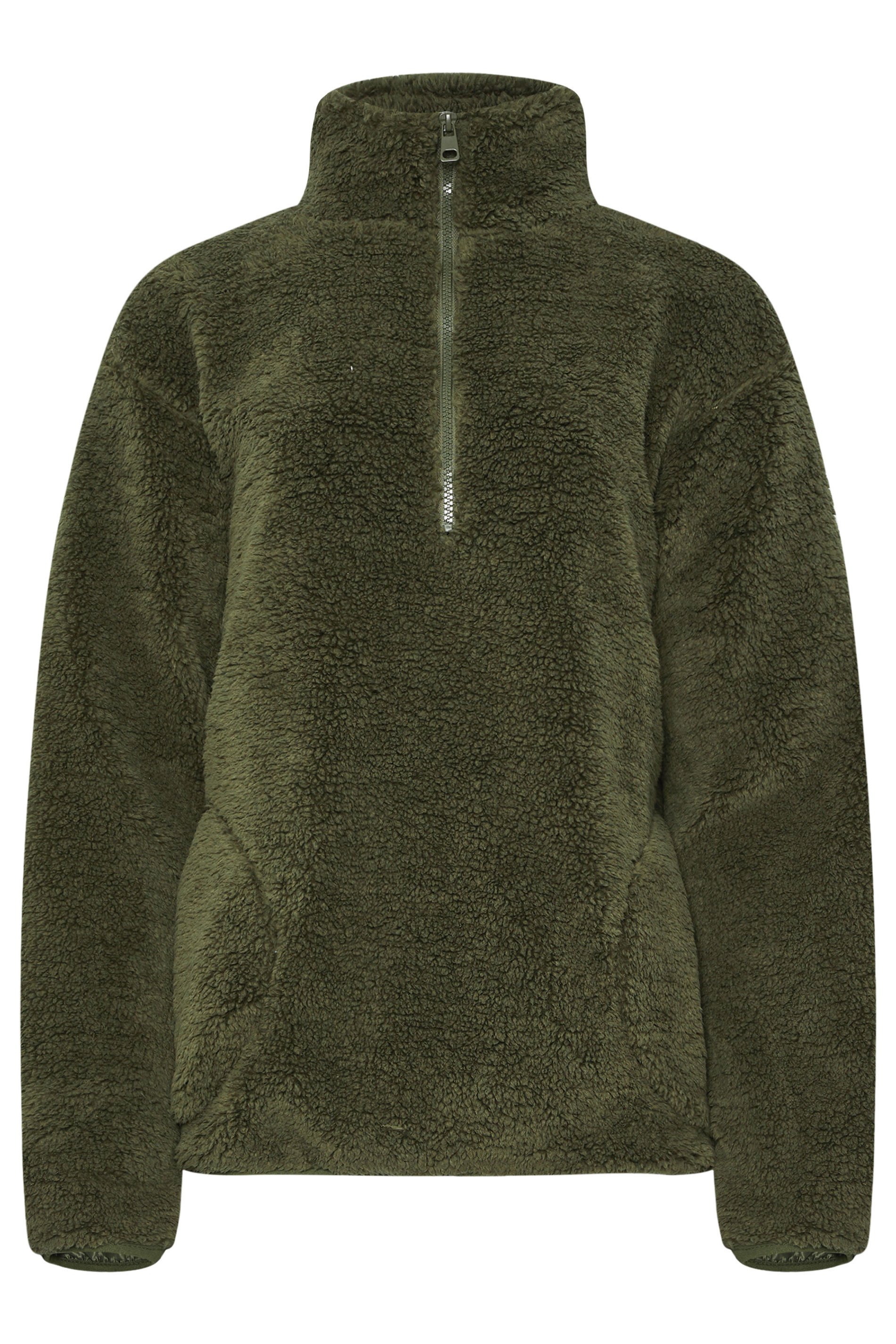 LTS Tall Khaki Green Half Zip Fleece Jacket | Long Tall Sally 6