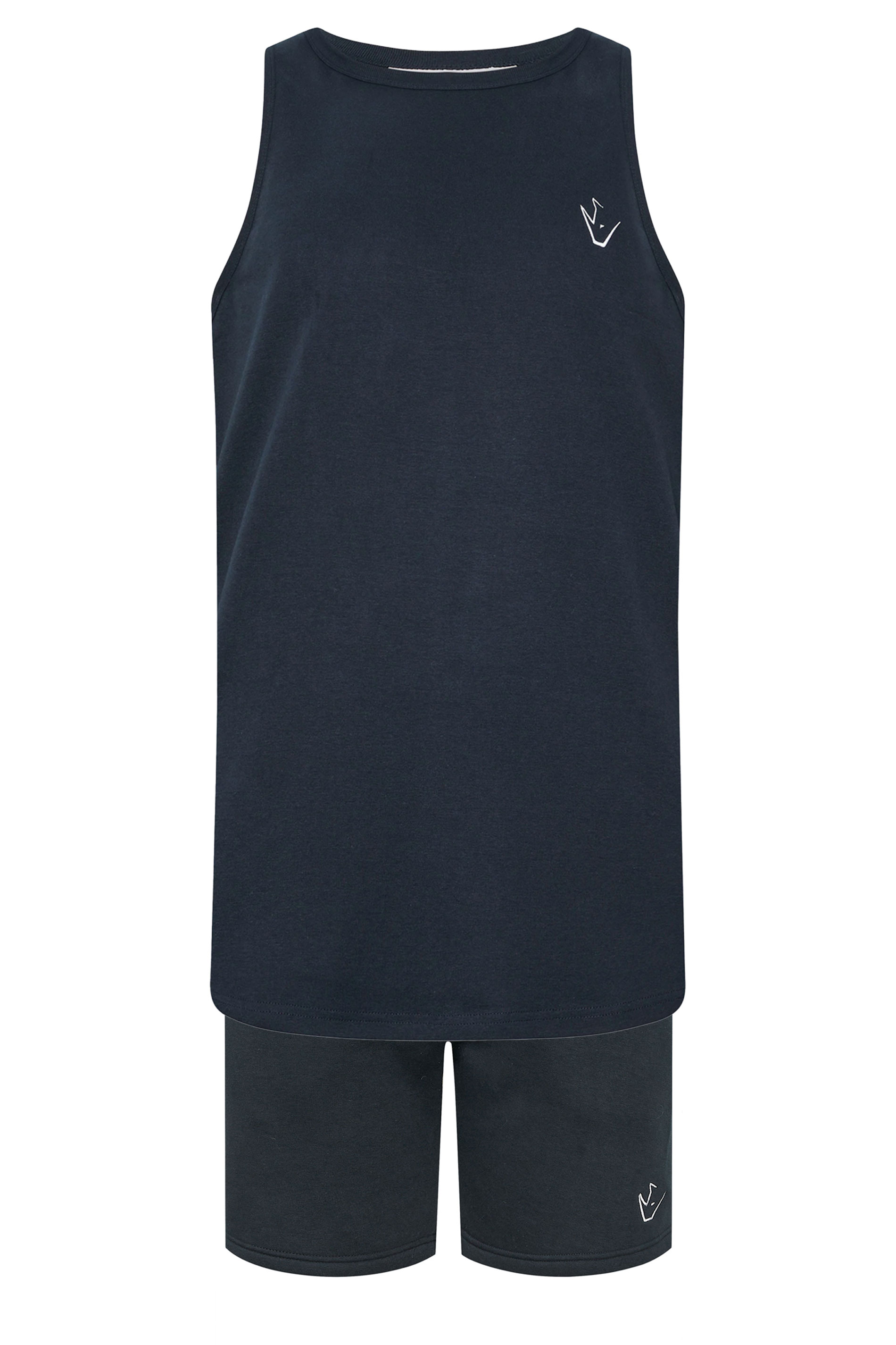IronRhino Big & Tall Navy Blue 'Rest Day' Vest & Short Set | BadRhino 1